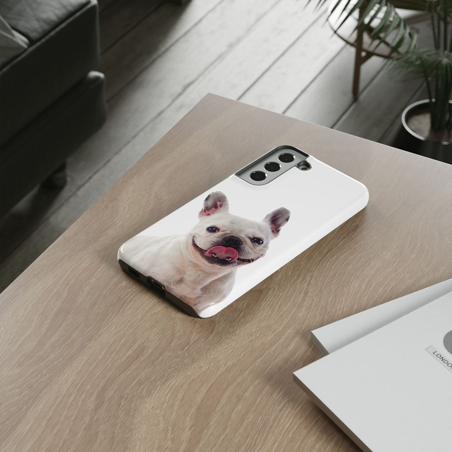 Adorable French Bulldog Protective Phone Case – Dual Layer, Wireless Charging Support | iPhone, Samsung, Google