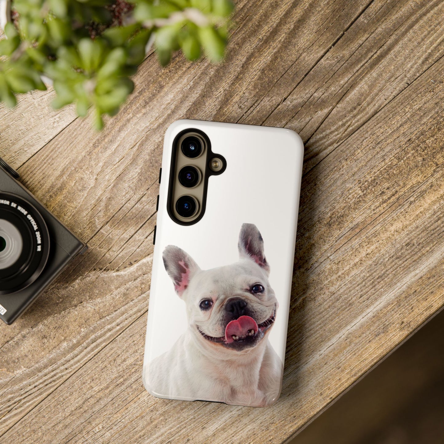 Adorable French Bulldog Protective Phone Case – Dual Layer, Wireless Charging Support | iPhone, Samsung, Google