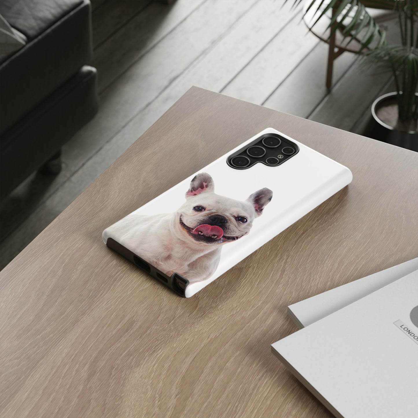 Adorable French Bulldog Protective Phone Case – Dual Layer, Wireless Charging Support | iPhone, Samsung, Google