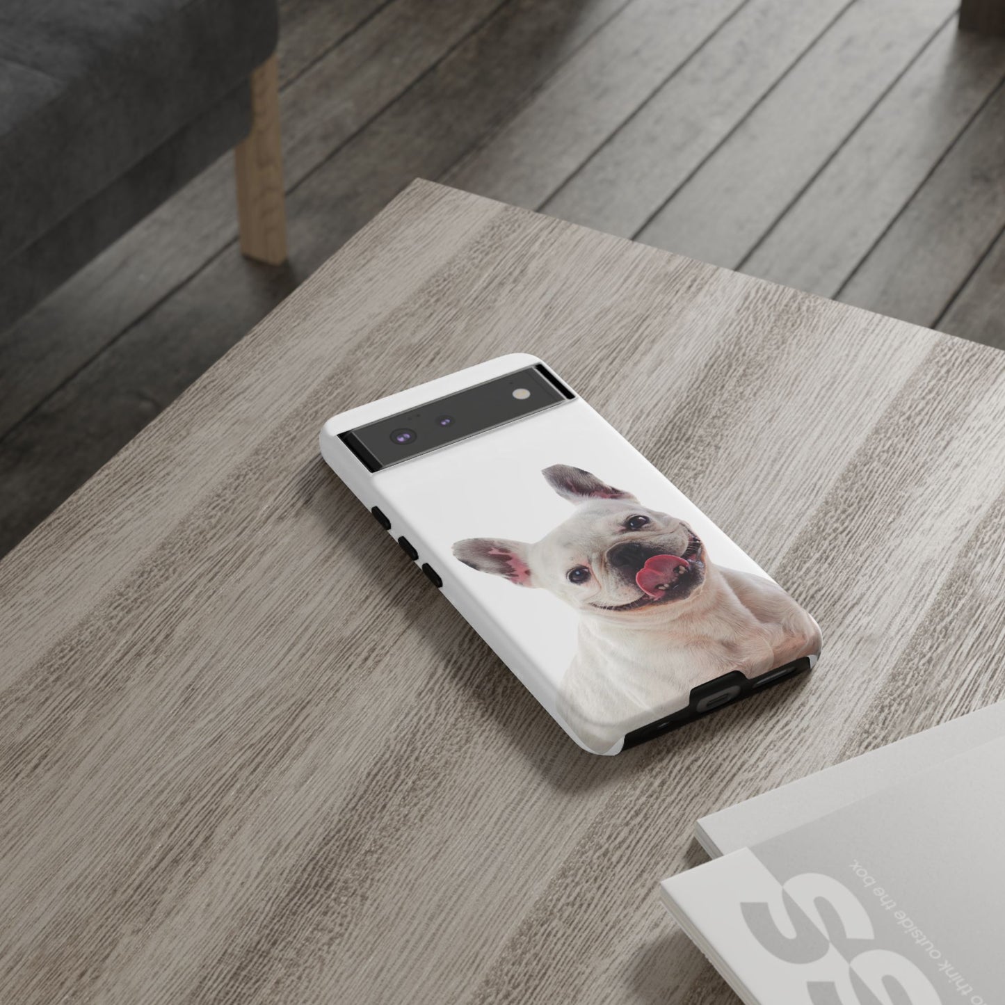 Adorable French Bulldog Protective Phone Case – Dual Layer, Wireless Charging Support | iPhone, Samsung, Google