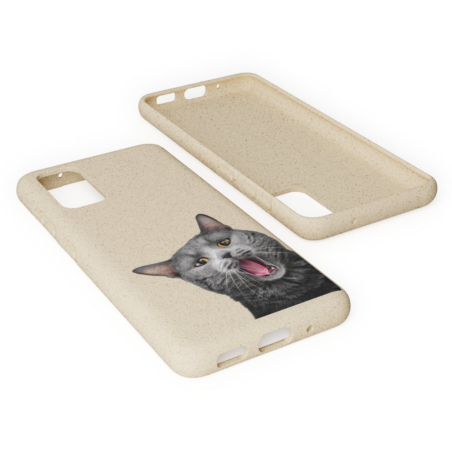 Biodegradable Cat Lover Phone Case – Eco-Friendly, Wireless Charging, Plant-Based Materials | Multiple Sizes Available