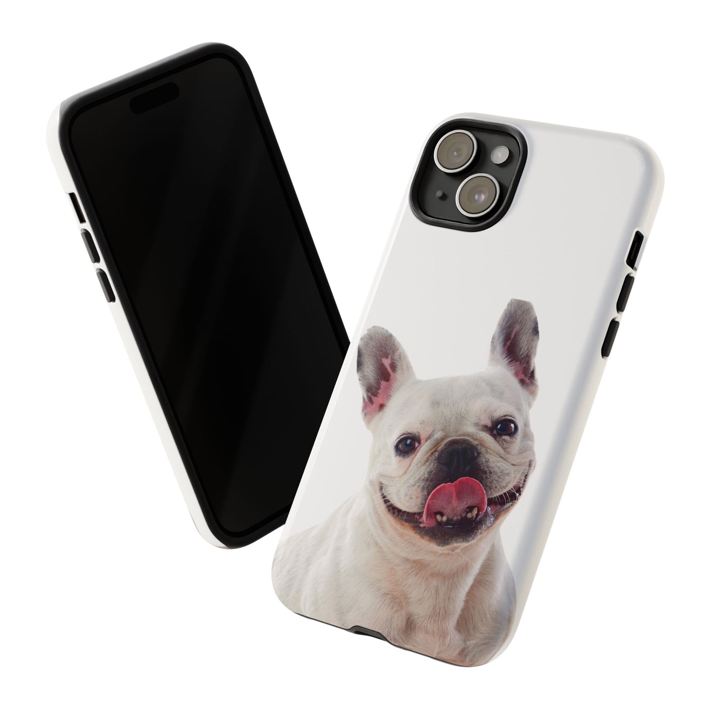 Adorable French Bulldog Protective Phone Case – Dual Layer, Wireless Charging Support | iPhone, Samsung, Google