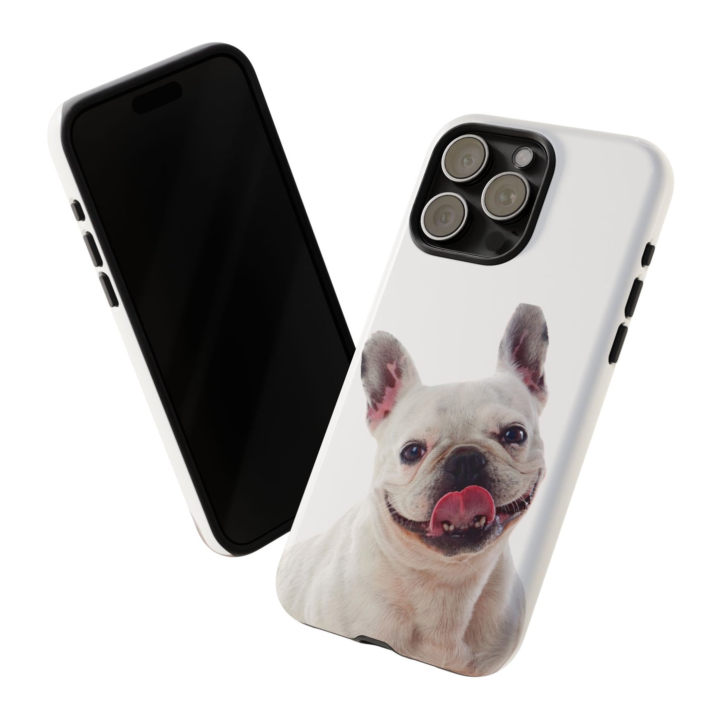 Adorable French Bulldog Protective Phone Case – Dual Layer, Wireless Charging Support | iPhone, Samsung, Google