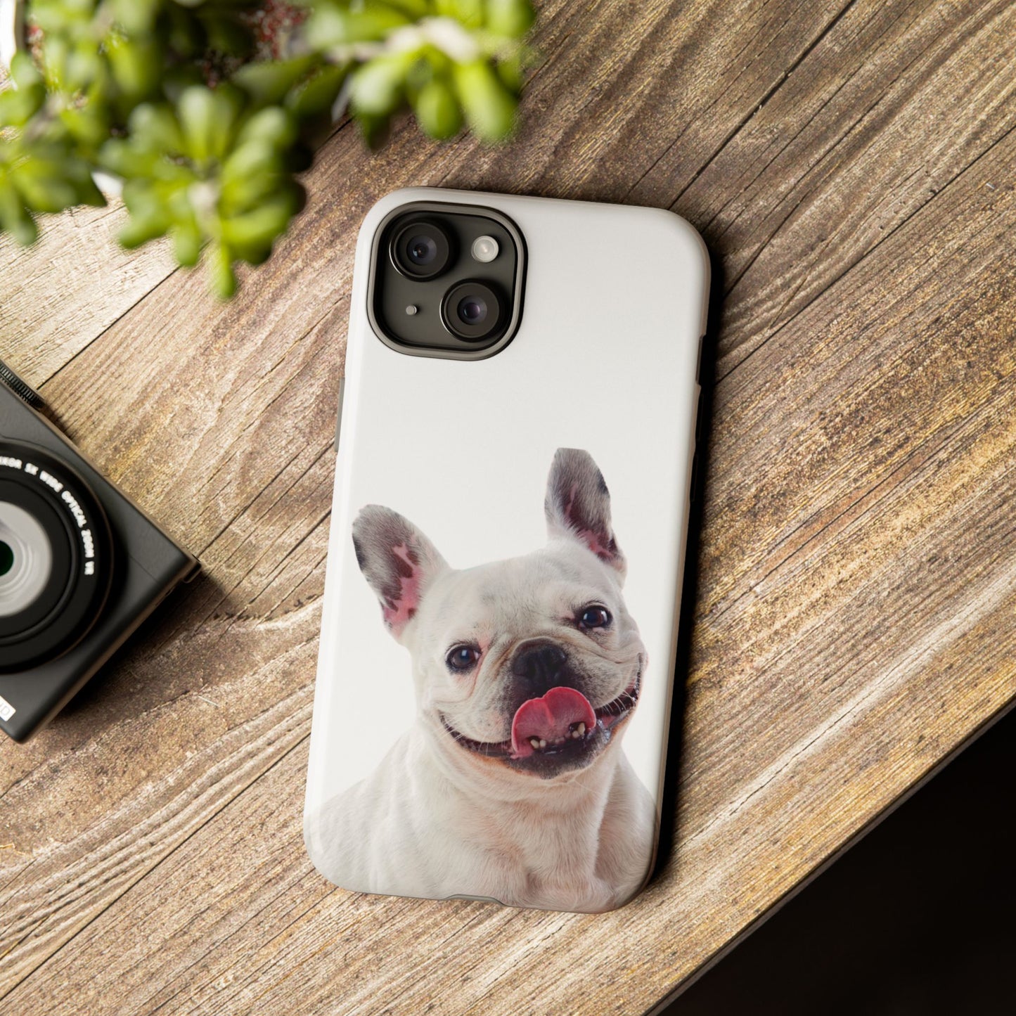 Adorable French Bulldog Protective Phone Case – Dual Layer, Wireless Charging Support | iPhone, Samsung, Google