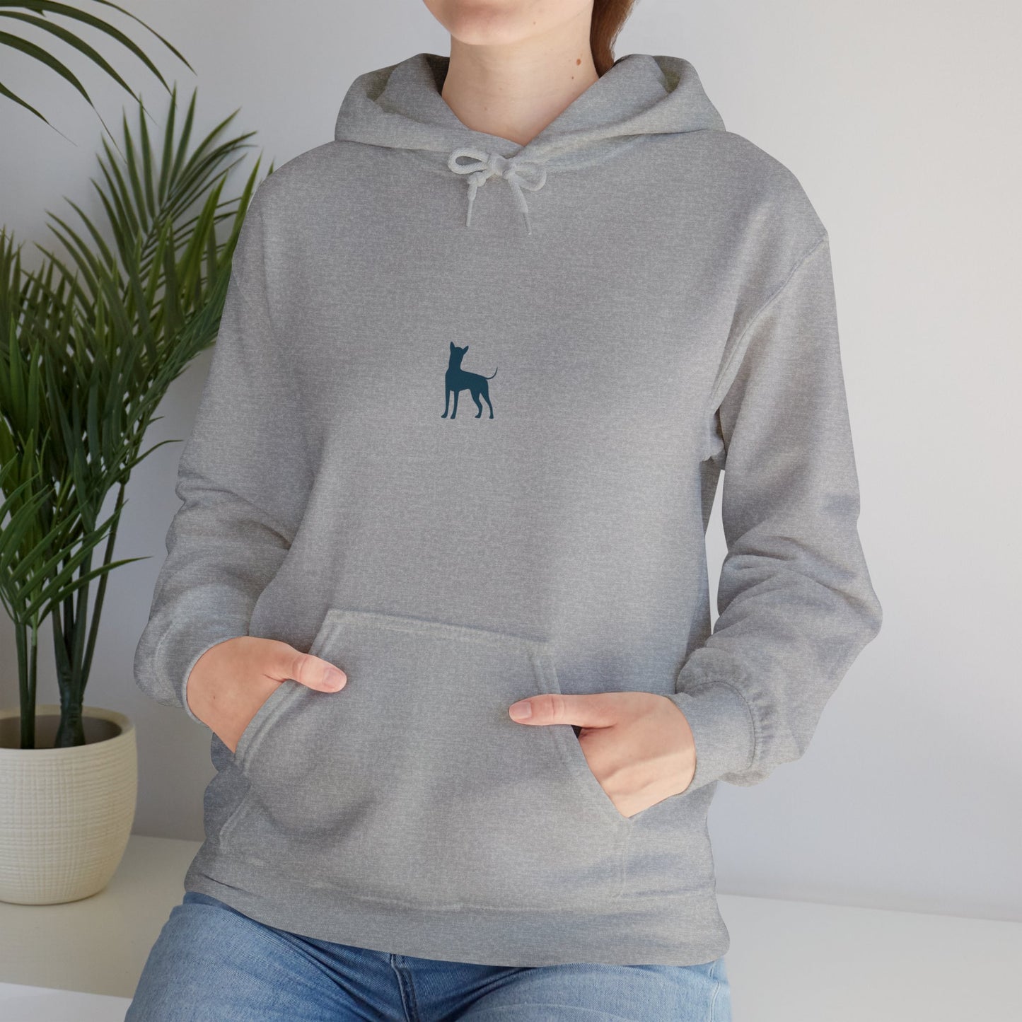 Minimalist Dog Silhouette Unisex Hoodie – Cozy Cotton Blend, Stylish & Warm | Pet Lover Apparel