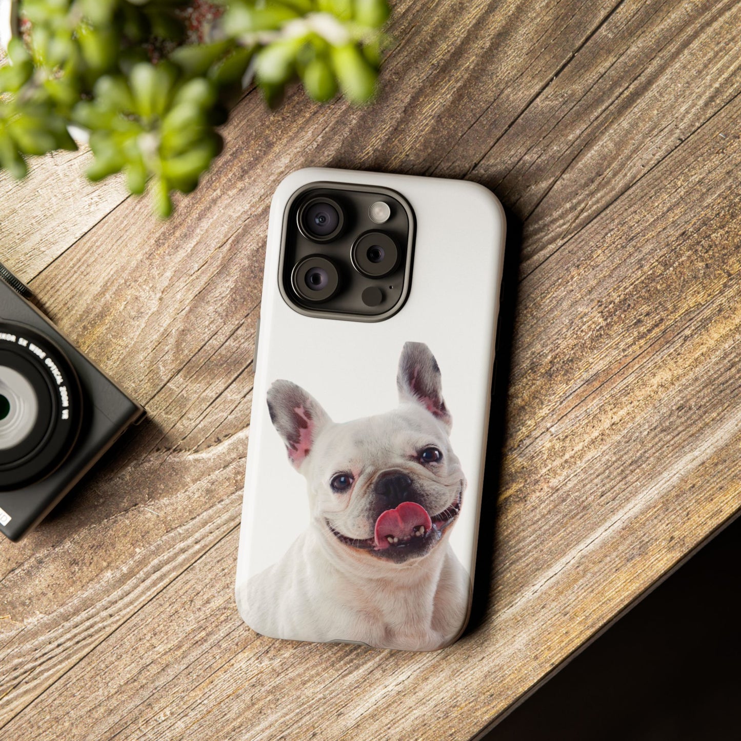 Adorable French Bulldog Protective Phone Case – Dual Layer, Wireless Charging Support | iPhone, Samsung, Google