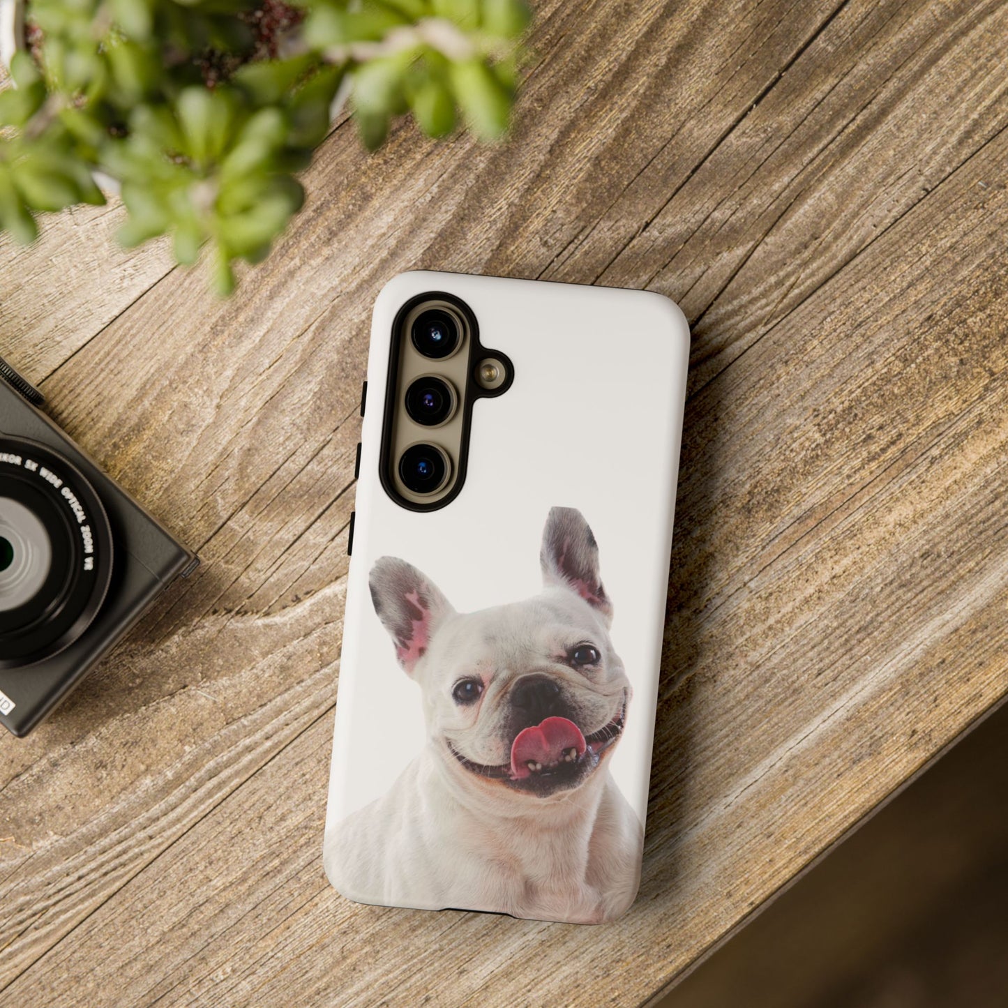 Adorable French Bulldog Protective Phone Case – Dual Layer, Wireless Charging Support | iPhone, Samsung, Google