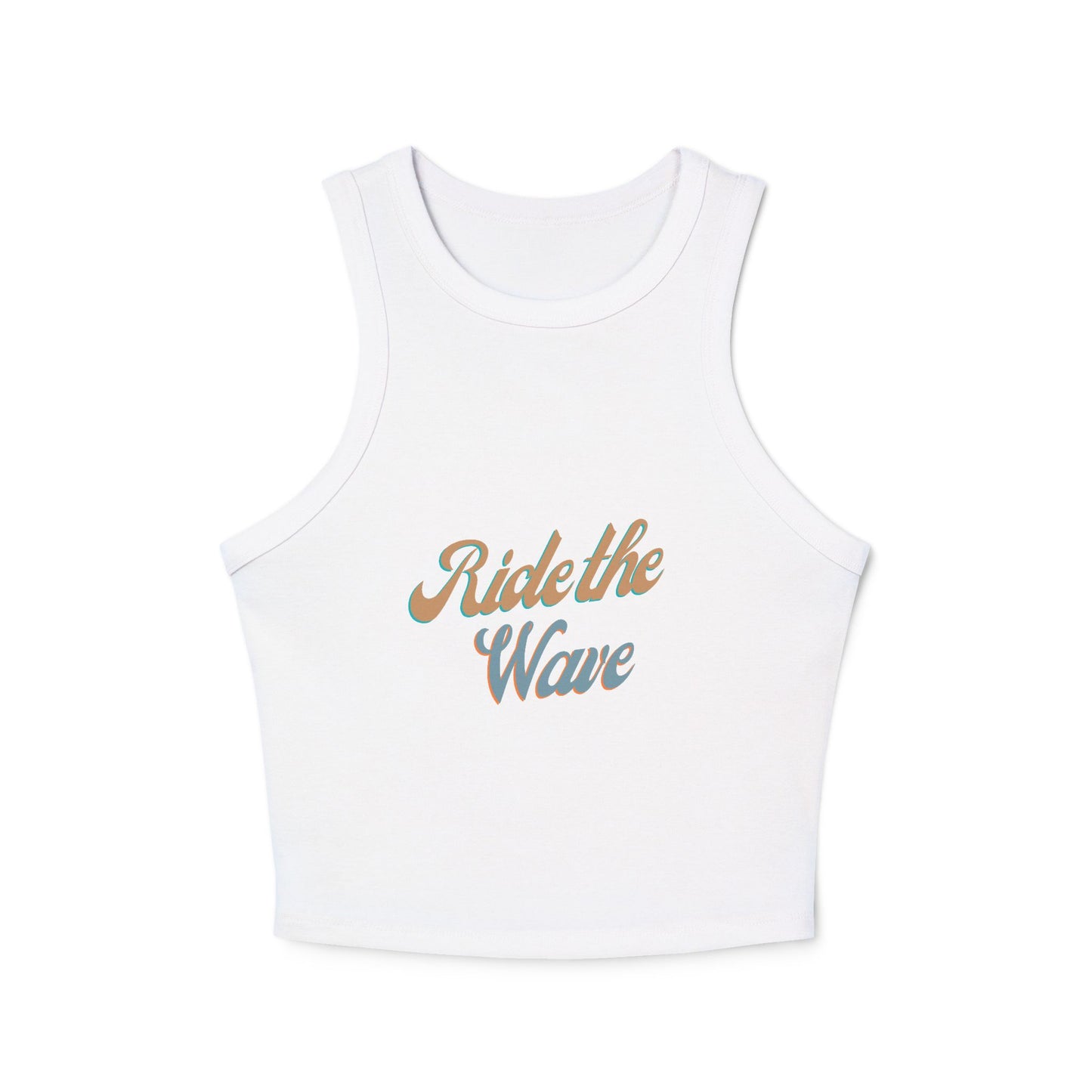 Shiba Inu 'Ride the Wave' Women's White Micro Rib Racer Tank Top – Ultra-Soft, Stylish & Trendy