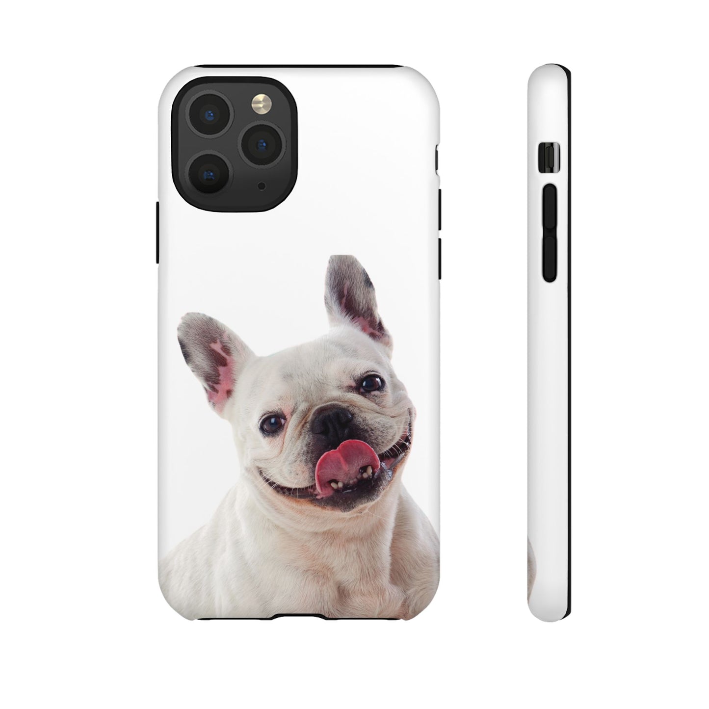 Adorable French Bulldog Protective Phone Case – Dual Layer, Wireless Charging Support | iPhone, Samsung, Google