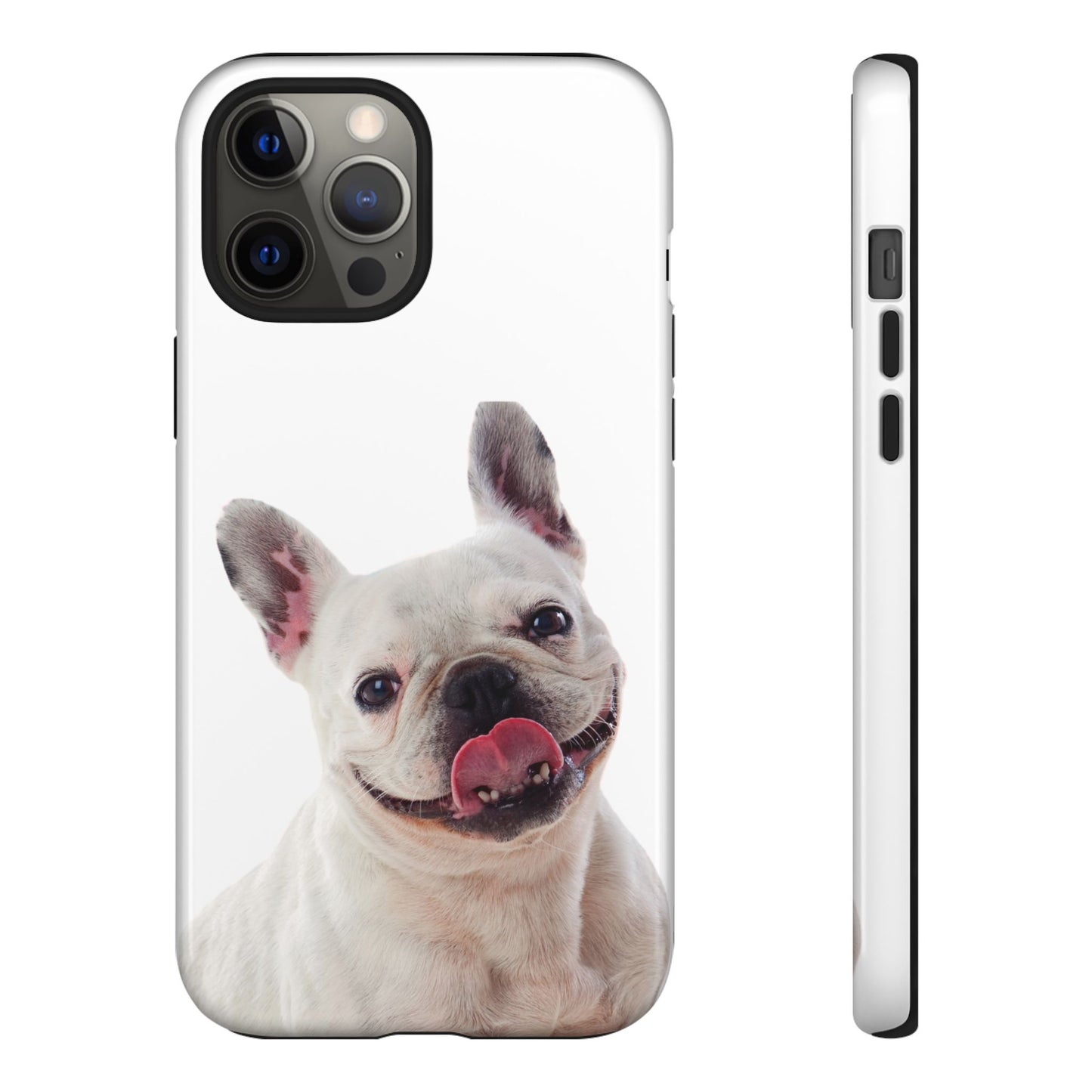 Adorable French Bulldog Protective Phone Case – Dual Layer, Wireless Charging Support | iPhone, Samsung, Google