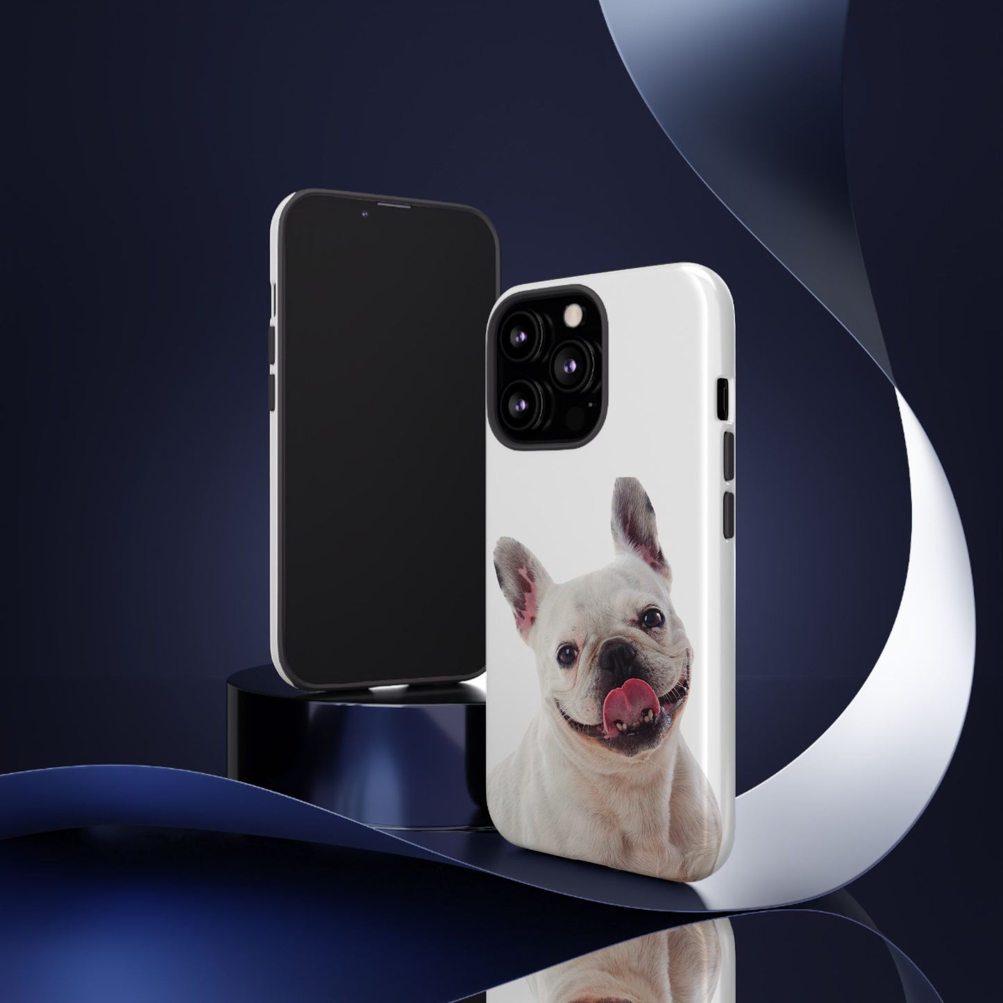 Adorable French Bulldog Protective Phone Case – Dual Layer, Wireless Charging Support | iPhone, Samsung, Google