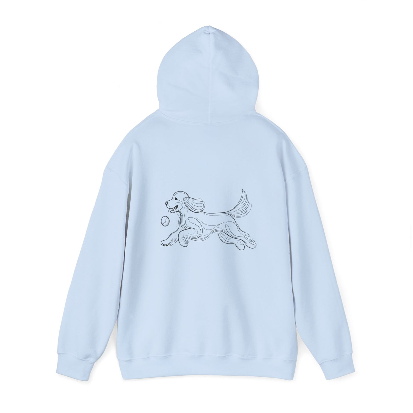 Cocker Spaniel 'Chase Your Dreams' Unisex Light Blue Heavy Blend™ Hooded Sweatshirt – Cozy & Motivational