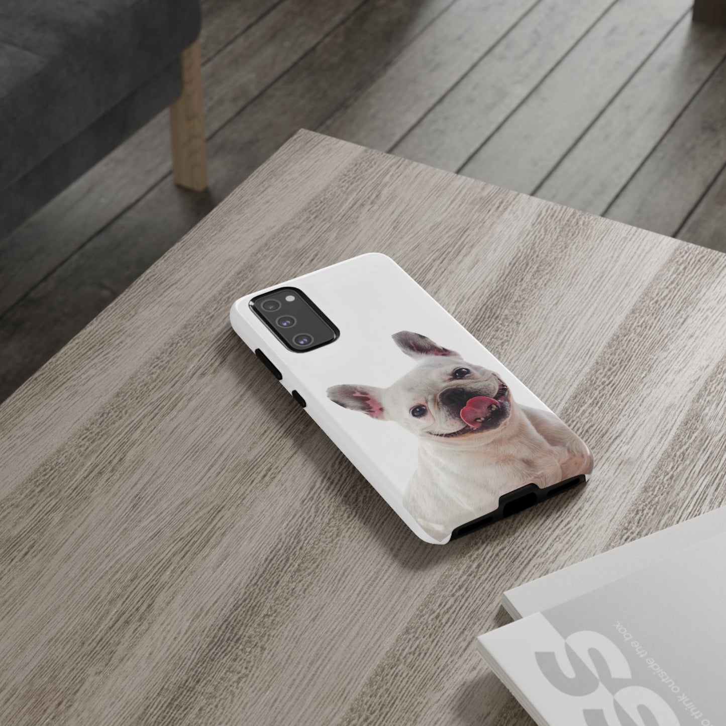 Adorable French Bulldog Protective Phone Case – Dual Layer, Wireless Charging Support | iPhone, Samsung, Google