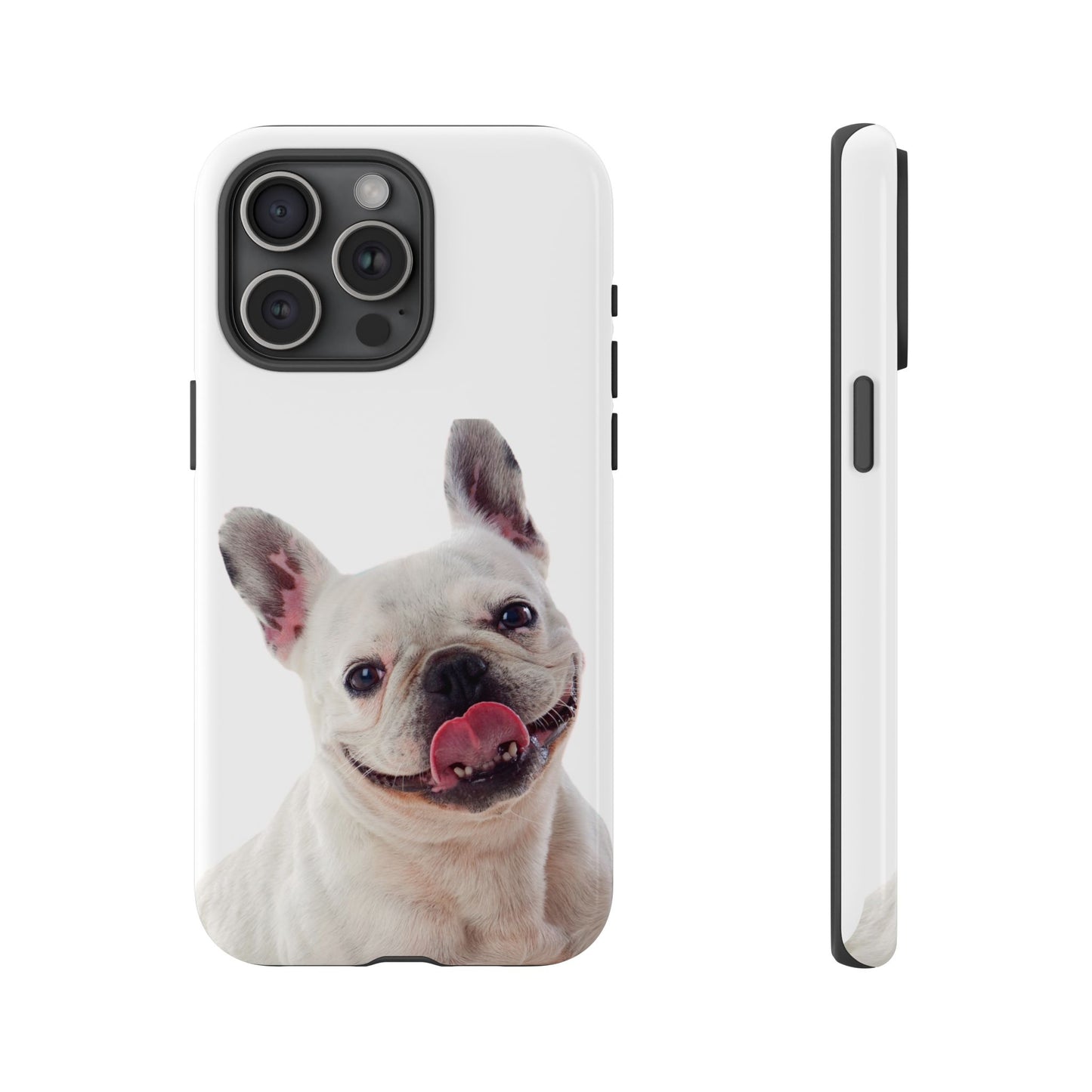 Adorable French Bulldog Protective Phone Case – Dual Layer, Wireless Charging Support | iPhone, Samsung, Google