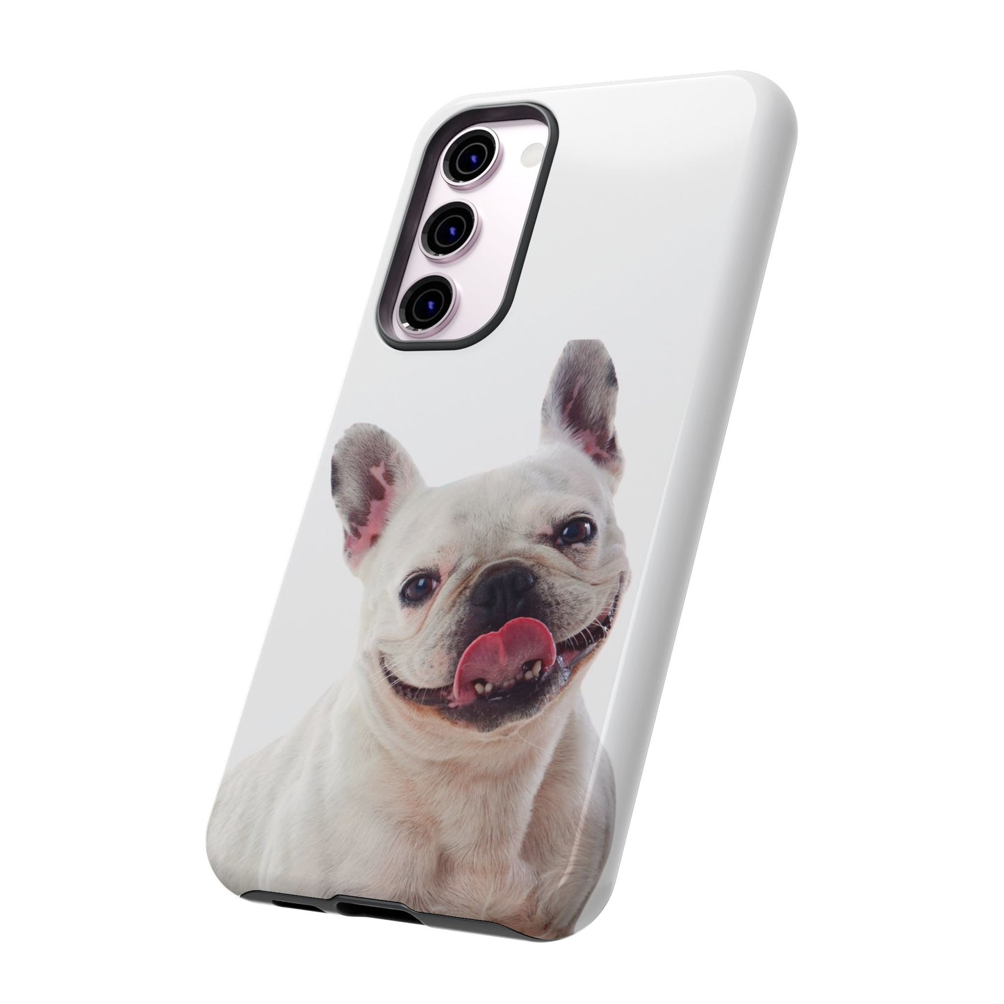 Adorable French Bulldog Protective Phone Case – Dual Layer, Wireless Charging Support | iPhone, Samsung, Google