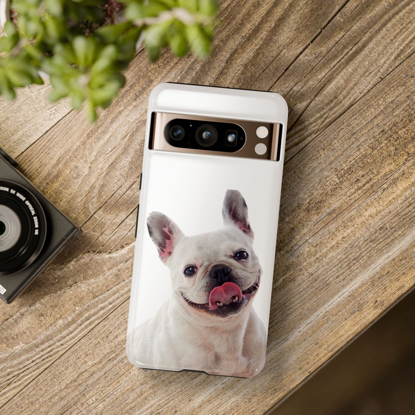 Adorable French Bulldog Protective Phone Case – Dual Layer, Wireless Charging Support | iPhone, Samsung, Google