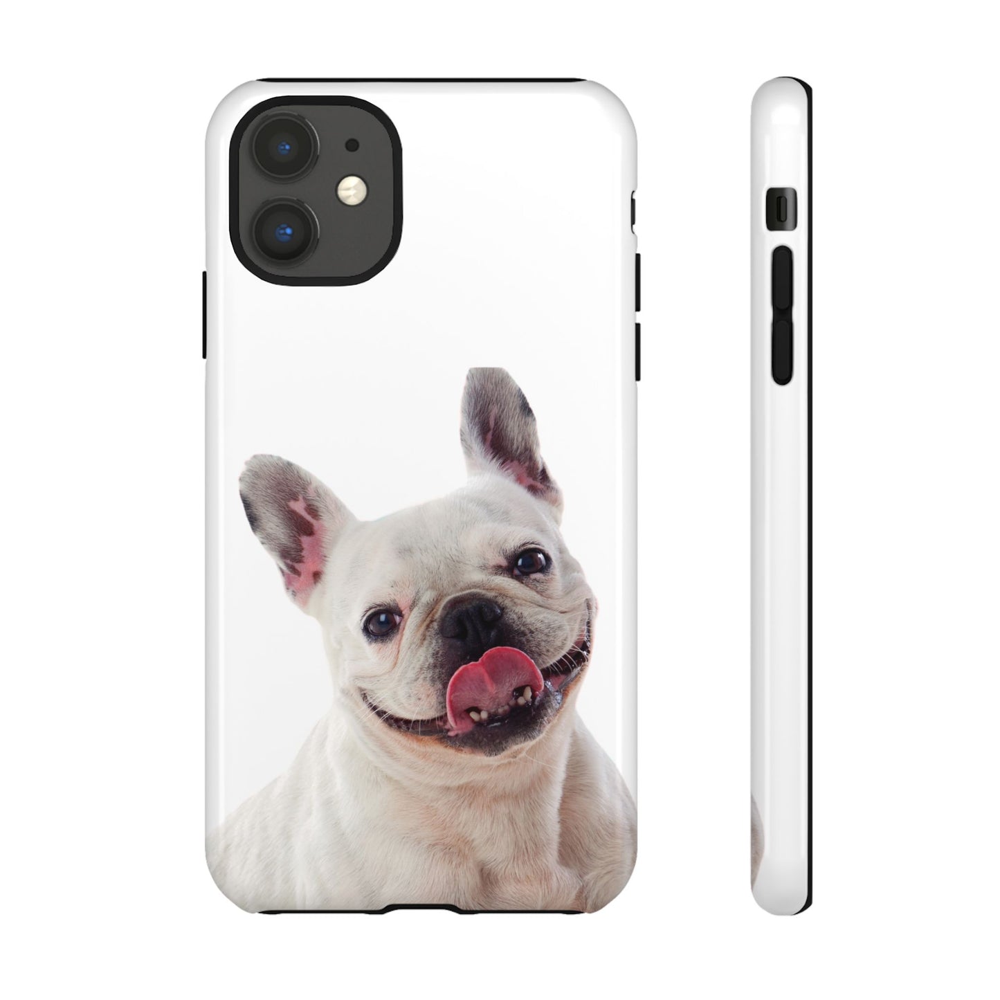 Adorable French Bulldog Protective Phone Case – Dual Layer, Wireless Charging Support | iPhone, Samsung, Google