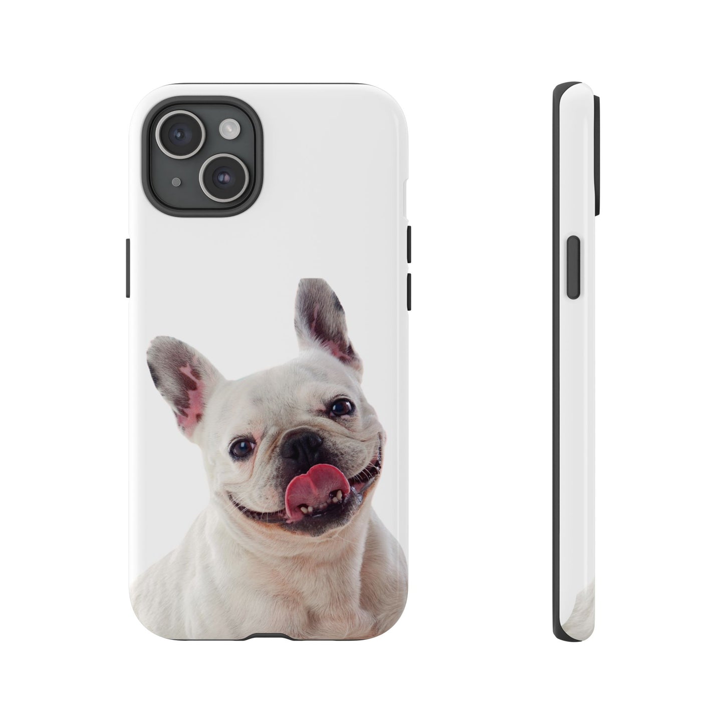 Adorable French Bulldog Protective Phone Case – Dual Layer, Wireless Charging Support | iPhone, Samsung, Google