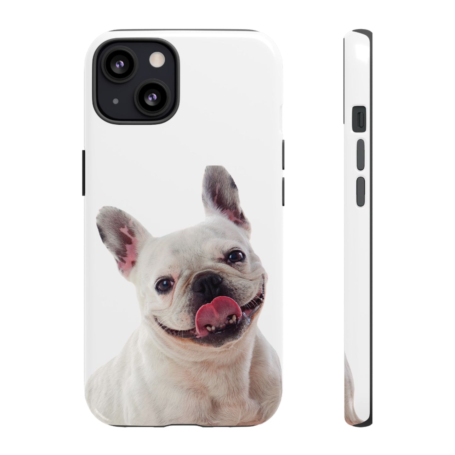 Adorable French Bulldog Protective Phone Case – Dual Layer, Wireless Charging Support | iPhone, Samsung, Google