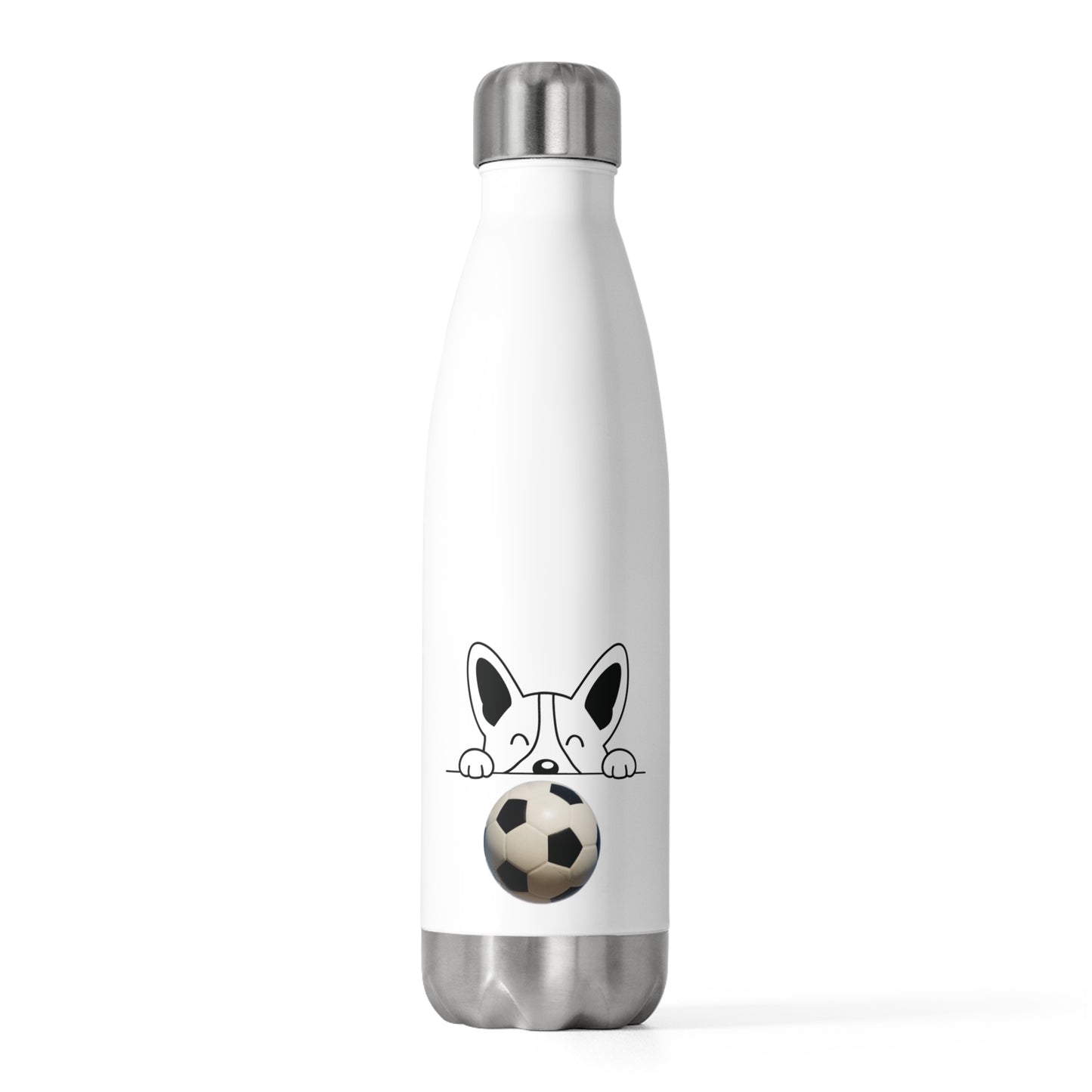 Dog & Soccer Ball Stainless Steel Water Bottle – Double Insulated, Eco-Friendly | 20oz