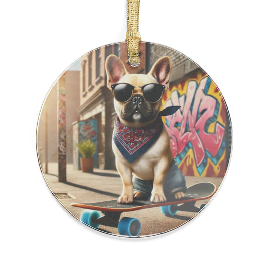 Ornament French Bulldog Skateboard