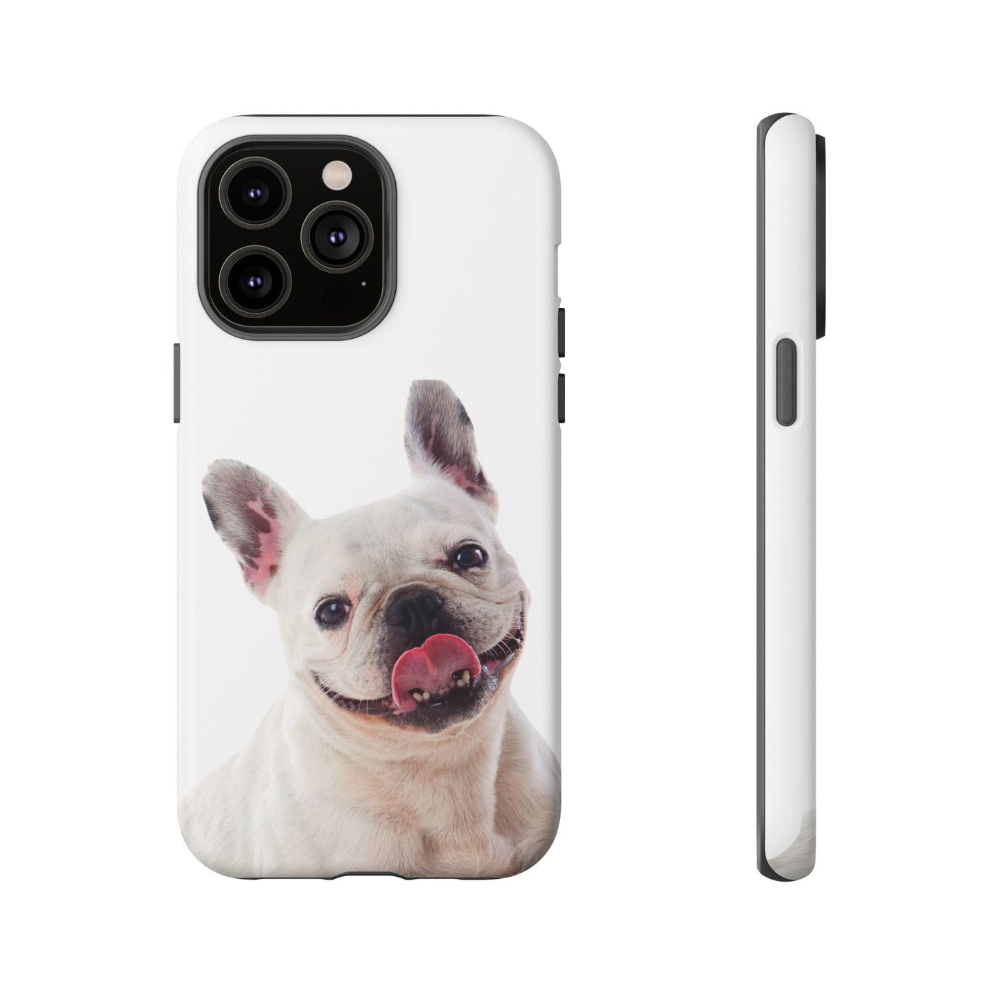 Adorable French Bulldog Protective Phone Case – Dual Layer, Wireless Charging Support | iPhone, Samsung, Google