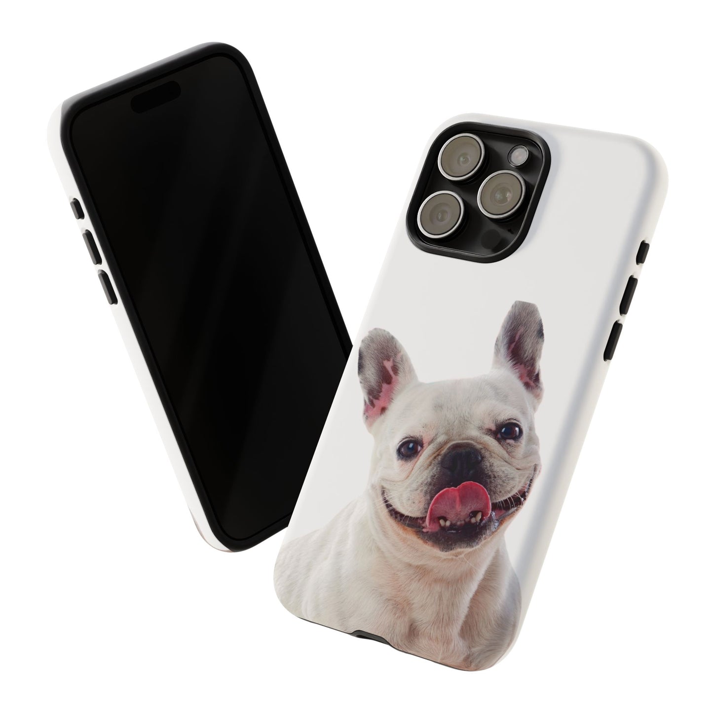 Adorable French Bulldog Protective Phone Case – Dual Layer, Wireless Charging Support | iPhone, Samsung, Google