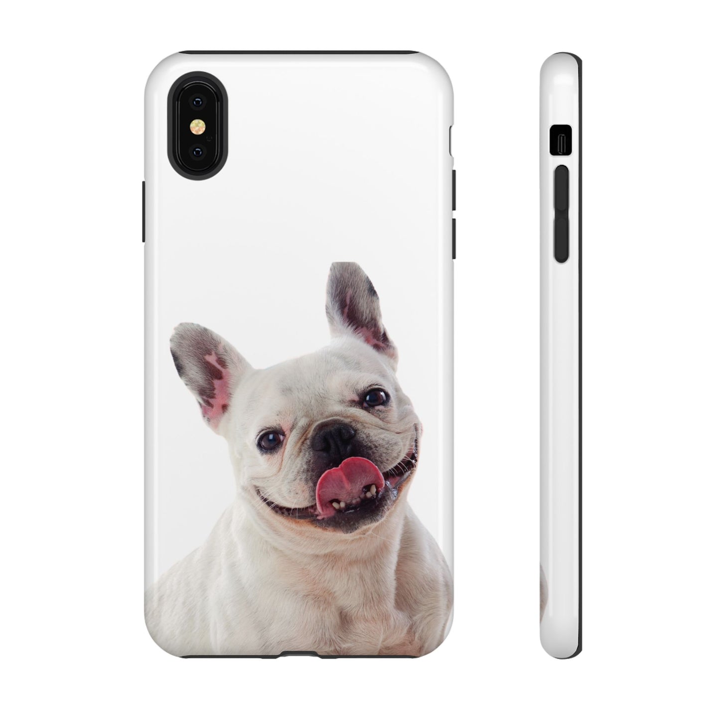 Adorable French Bulldog Protective Phone Case – Dual Layer, Wireless Charging Support | iPhone, Samsung, Google