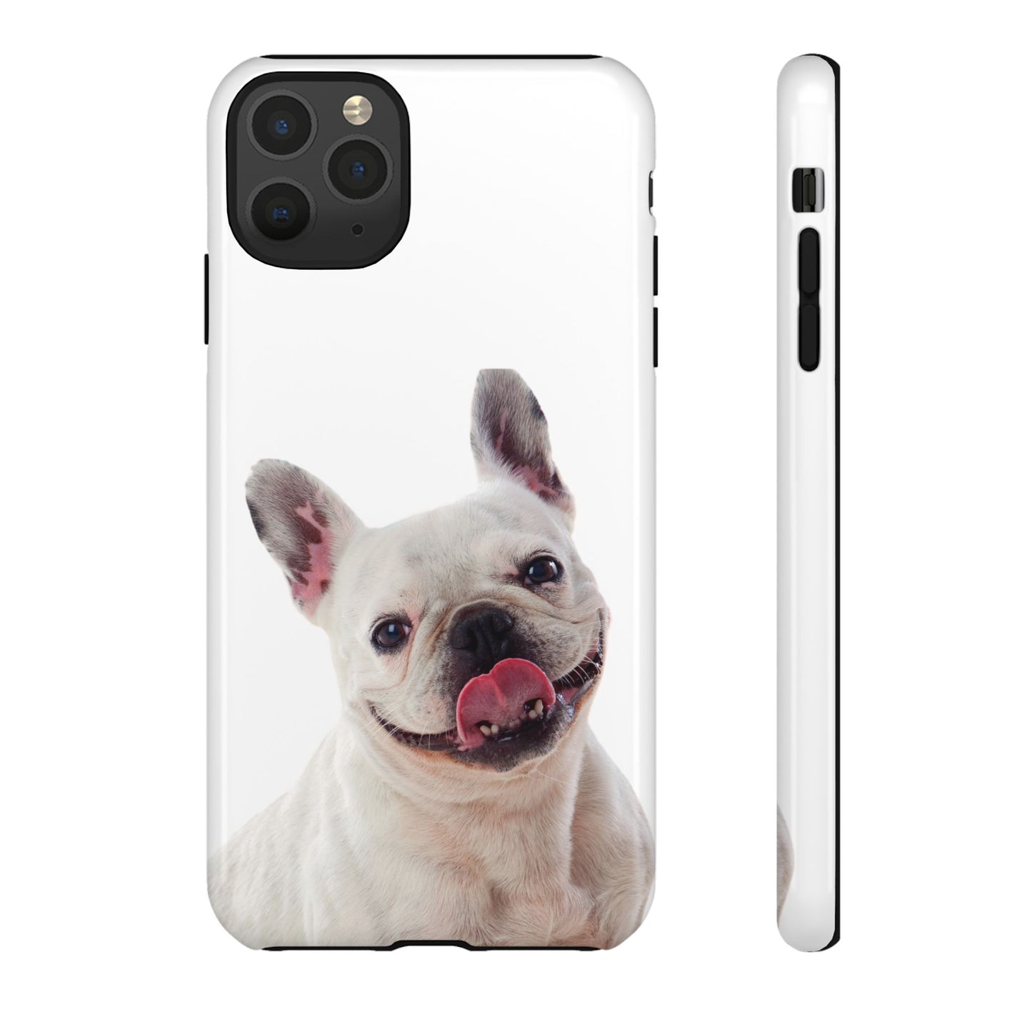 Adorable French Bulldog Protective Phone Case – Dual Layer, Wireless Charging Support | iPhone, Samsung, Google