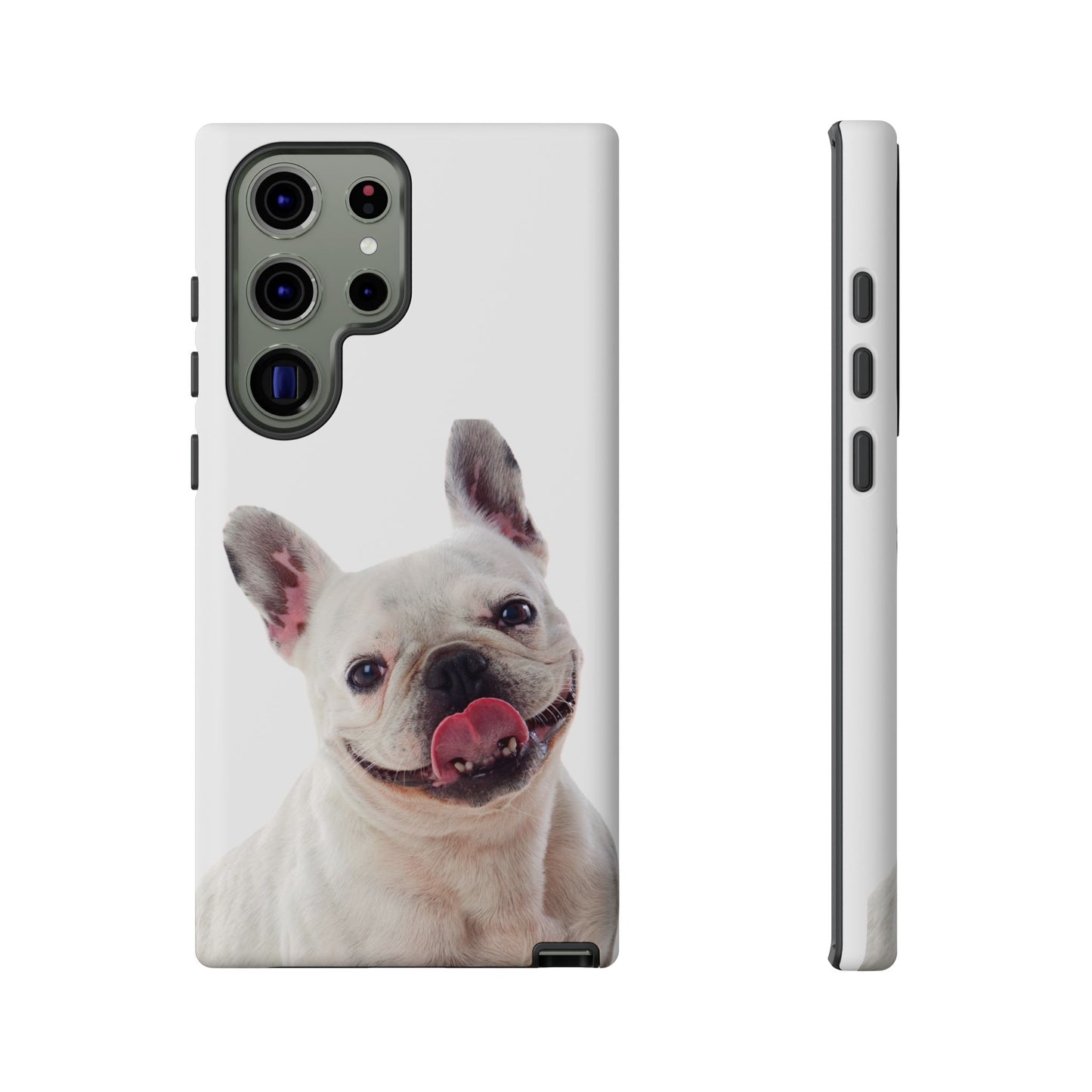 Adorable French Bulldog Protective Phone Case – Dual Layer, Wireless Charging Support | iPhone, Samsung, Google