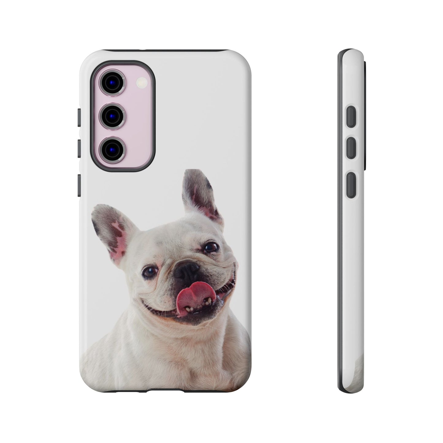 Adorable French Bulldog Protective Phone Case – Dual Layer, Wireless Charging Support | iPhone, Samsung, Google