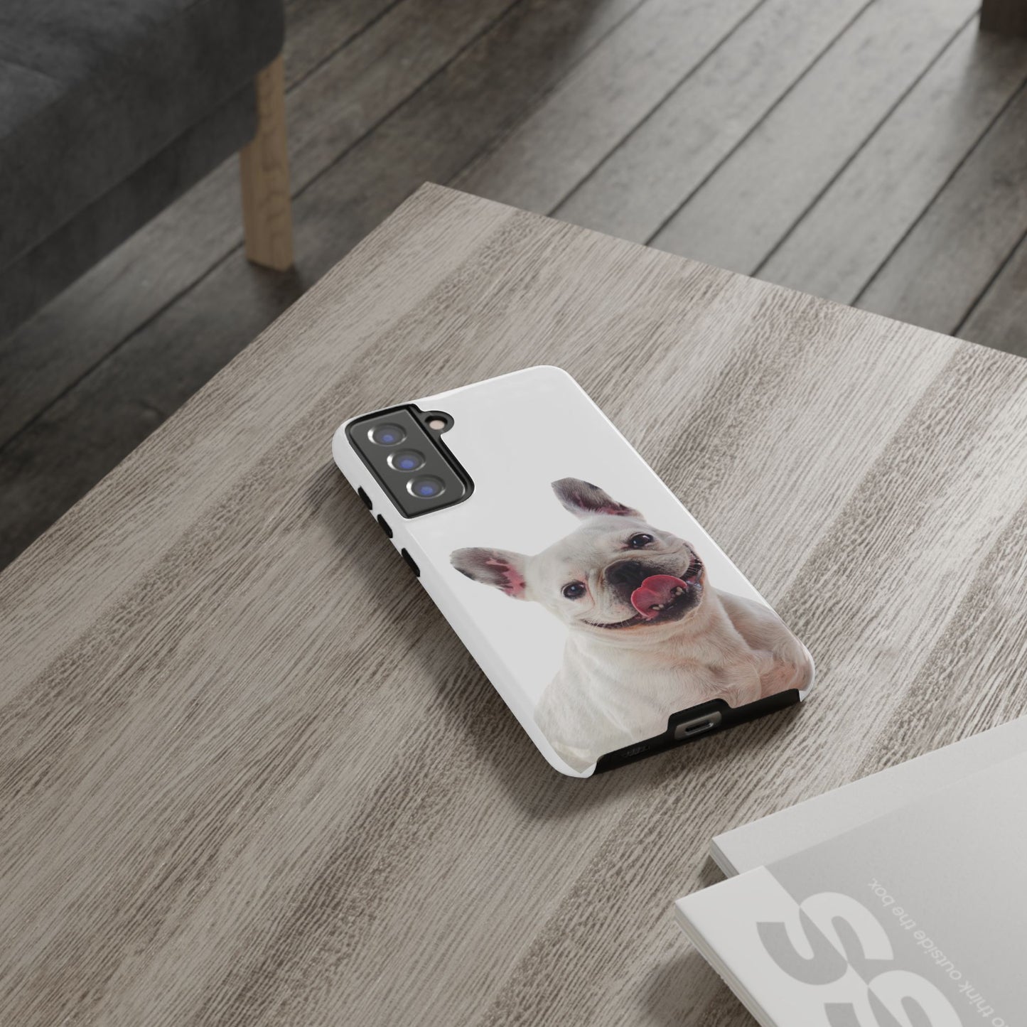 Adorable French Bulldog Protective Phone Case – Dual Layer, Wireless Charging Support | iPhone, Samsung, Google