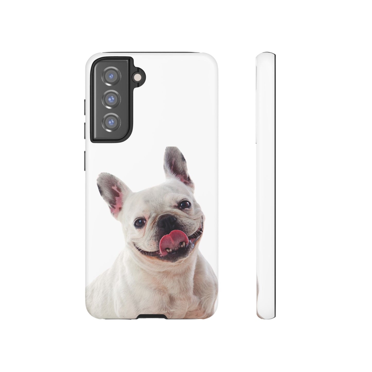 Adorable French Bulldog Protective Phone Case – Dual Layer, Wireless Charging Support | iPhone, Samsung, Google