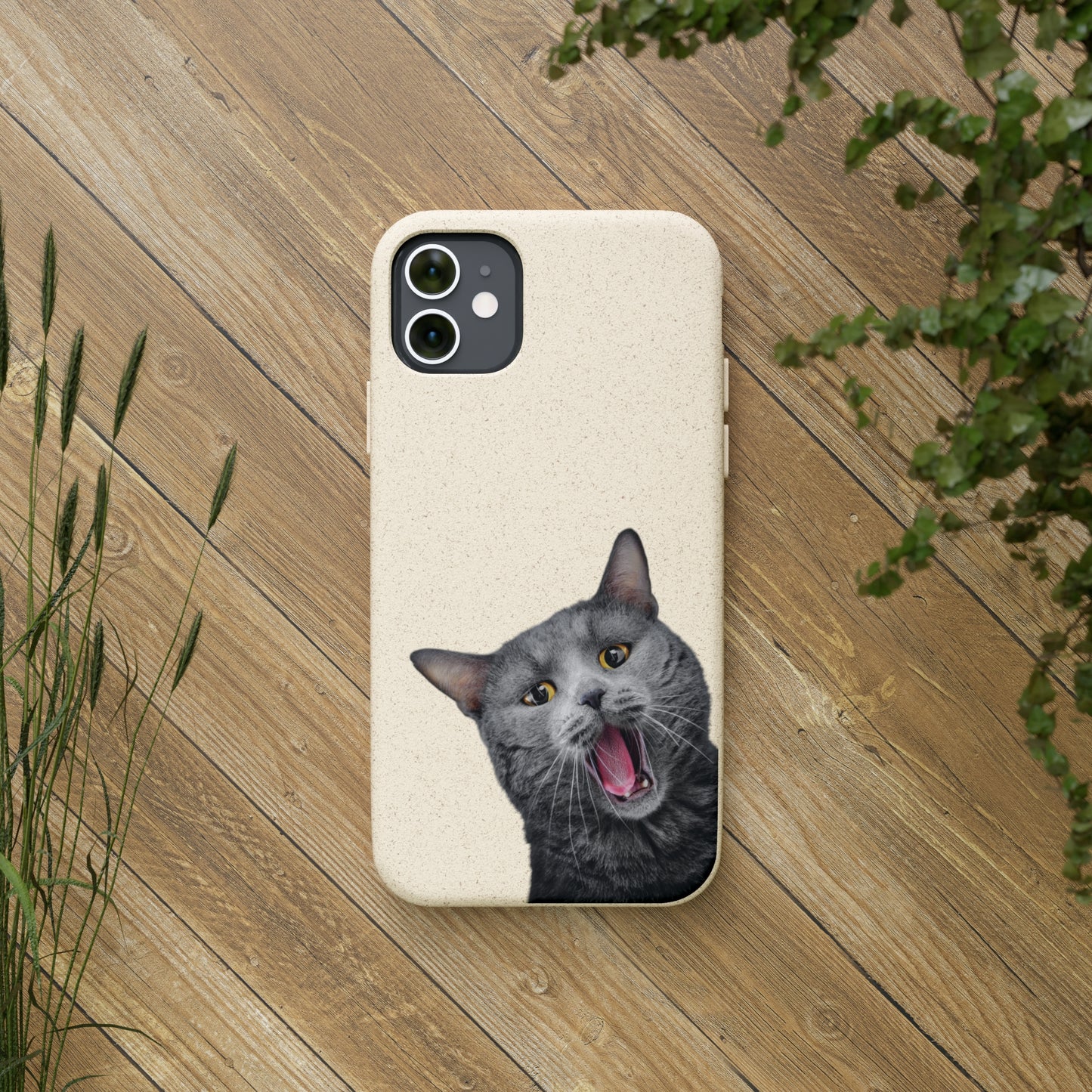 Biodegradable Cat Lover Phone Case – Eco-Friendly, Wireless Charging, Plant-Based Materials | Multiple Sizes Available