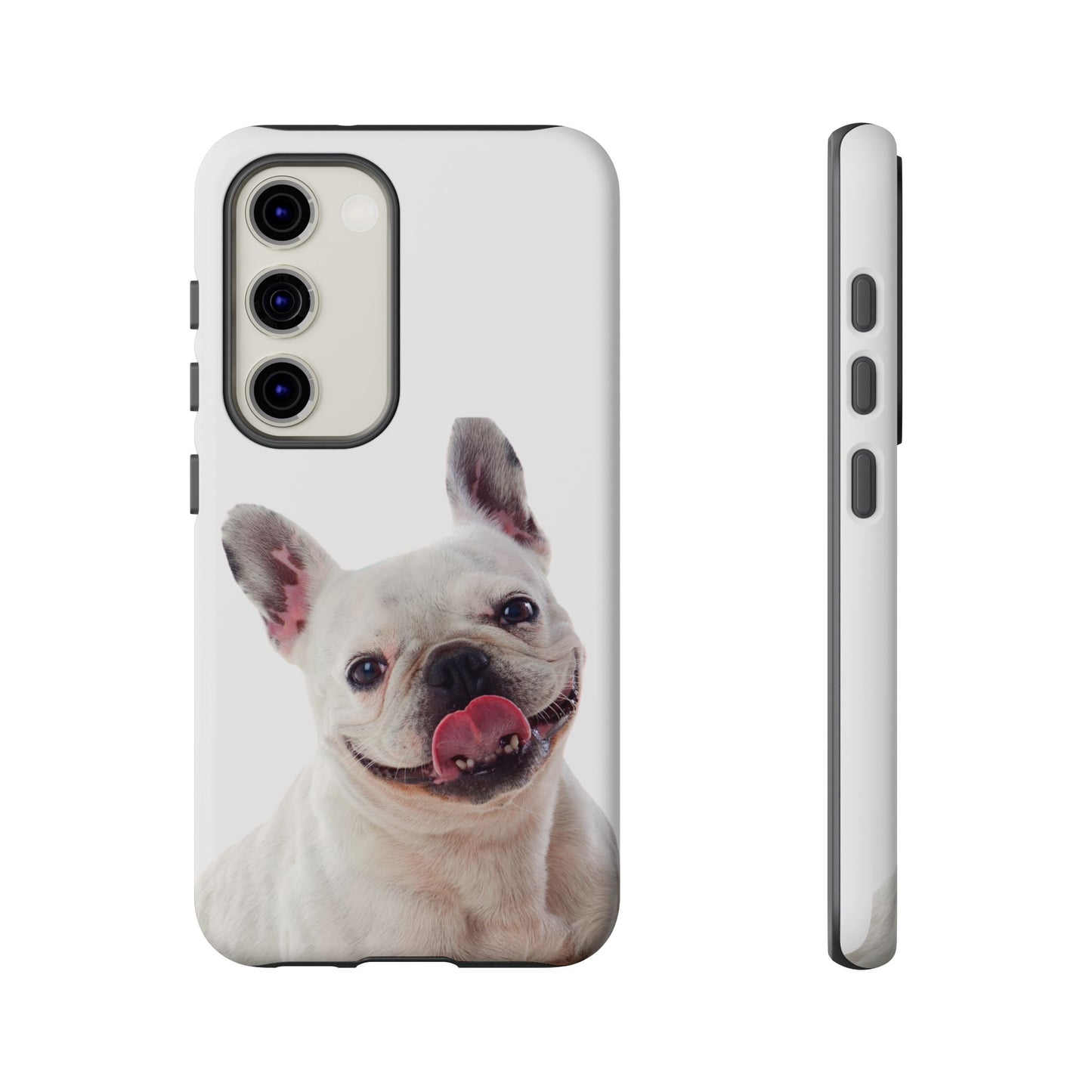 Adorable French Bulldog Protective Phone Case – Dual Layer, Wireless Charging Support | iPhone, Samsung, Google