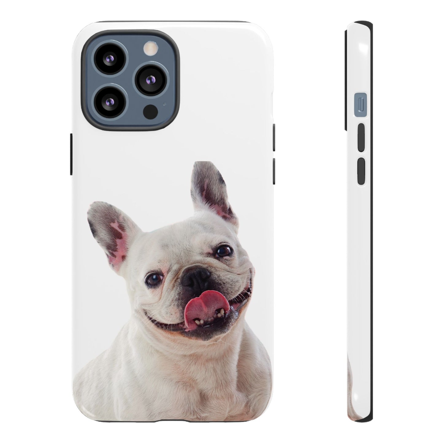 Adorable French Bulldog Protective Phone Case – Dual Layer, Wireless Charging Support | iPhone, Samsung, Google