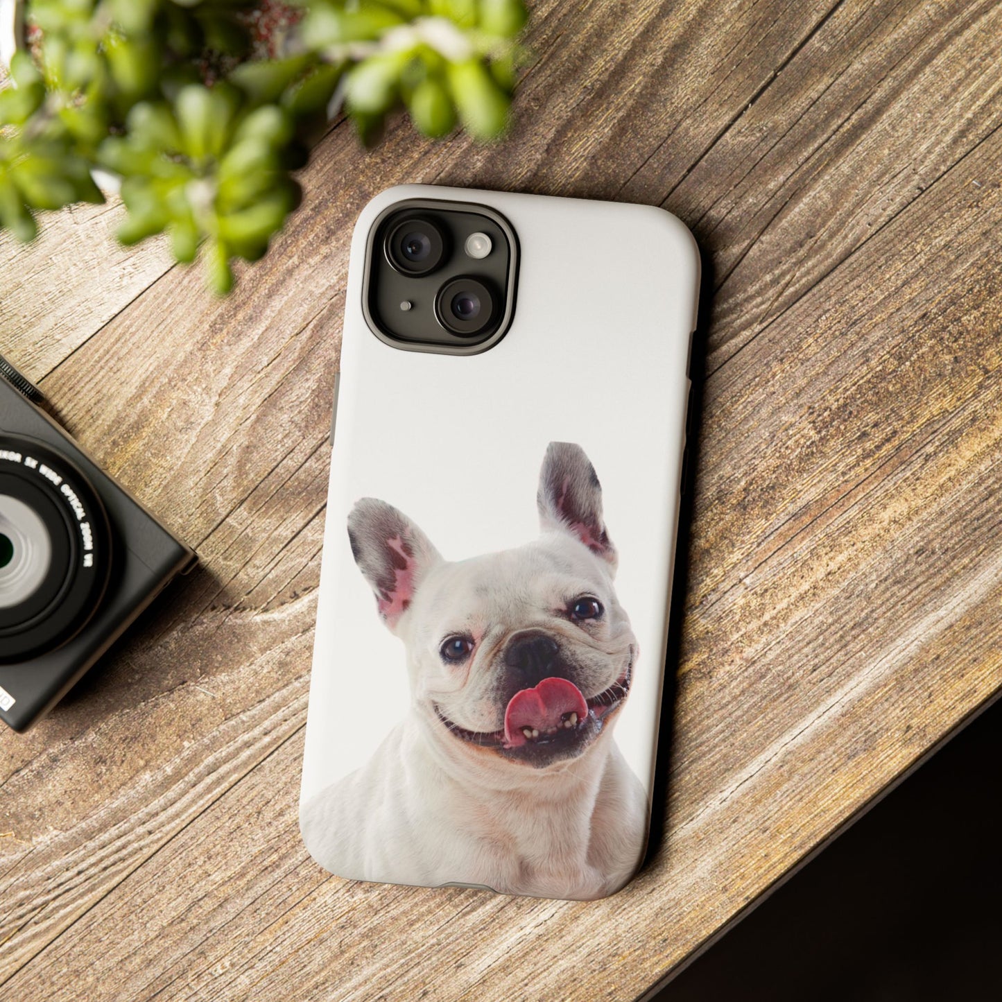 Adorable French Bulldog Protective Phone Case – Dual Layer, Wireless Charging Support | iPhone, Samsung, Google