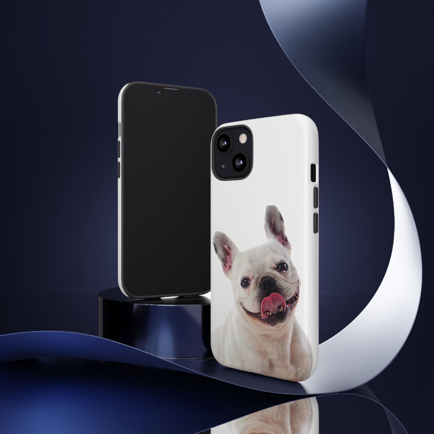 Adorable French Bulldog Protective Phone Case – Dual Layer, Wireless Charging Support | iPhone, Samsung, Google