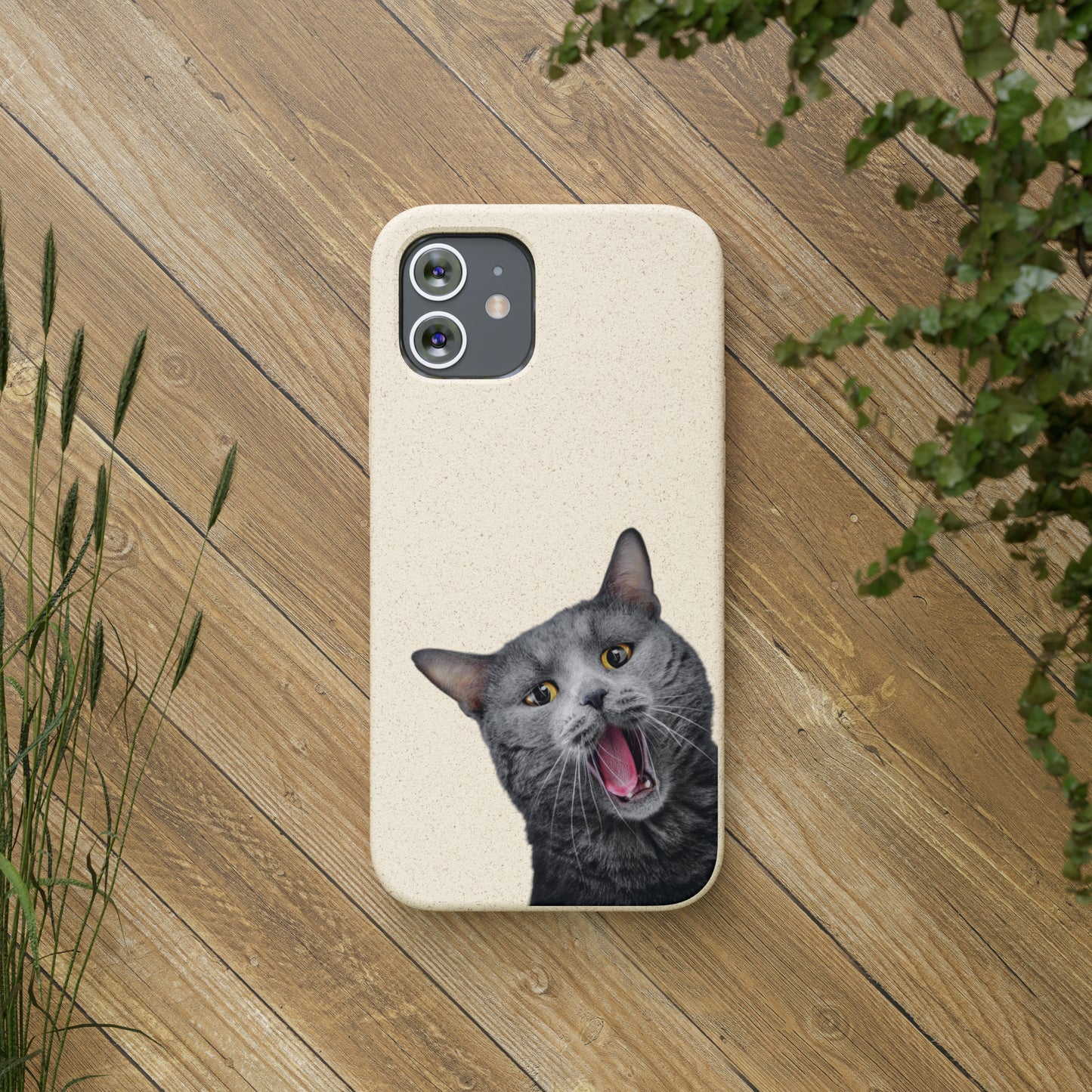 Biodegradable Cat Lover Phone Case – Eco-Friendly, Wireless Charging, Plant-Based Materials | Multiple Sizes Available