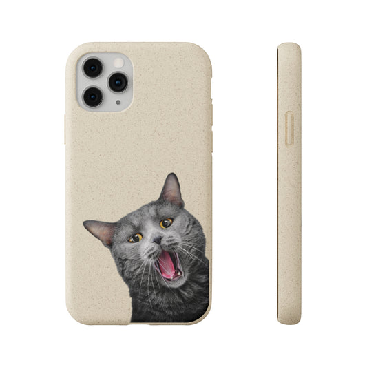 Biodegradable Cat Lover Phone Case – Eco-Friendly, Wireless Charging, Plant-Based Materials | Multiple Sizes Available