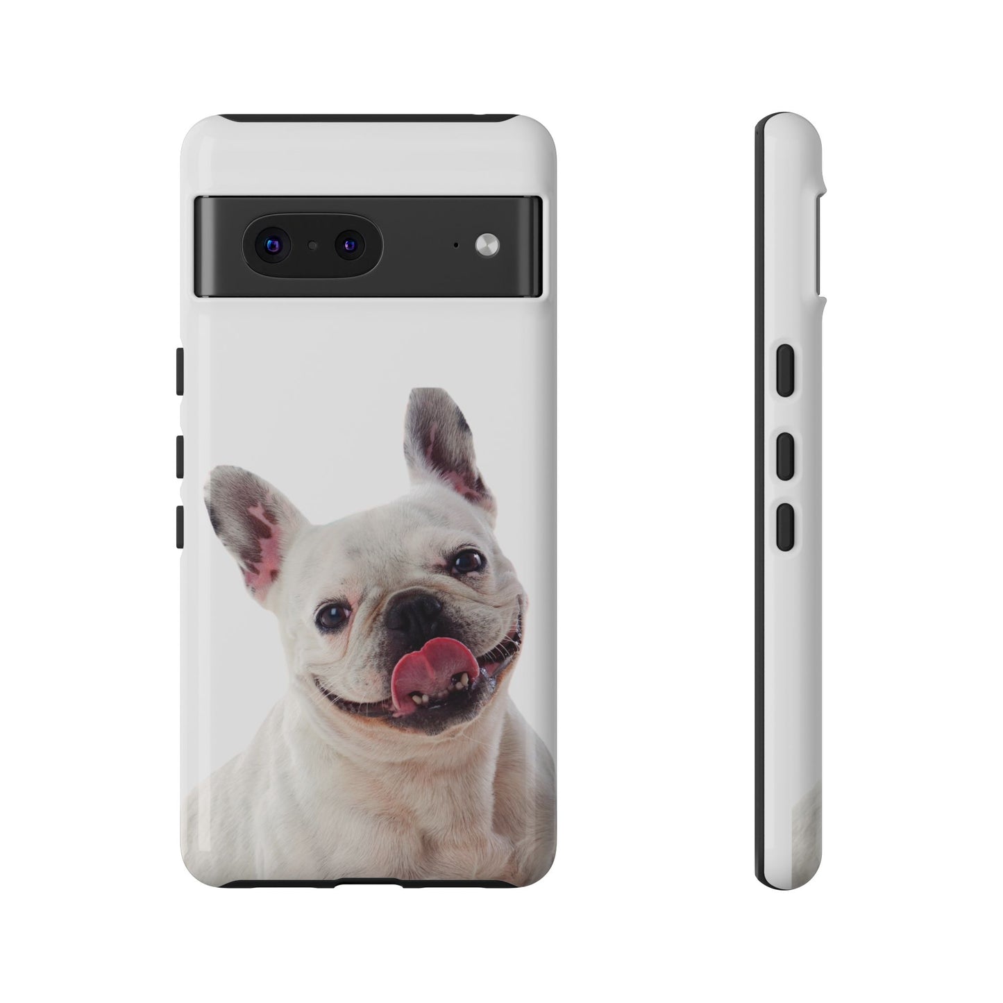 Adorable French Bulldog Protective Phone Case – Dual Layer, Wireless Charging Support | iPhone, Samsung, Google