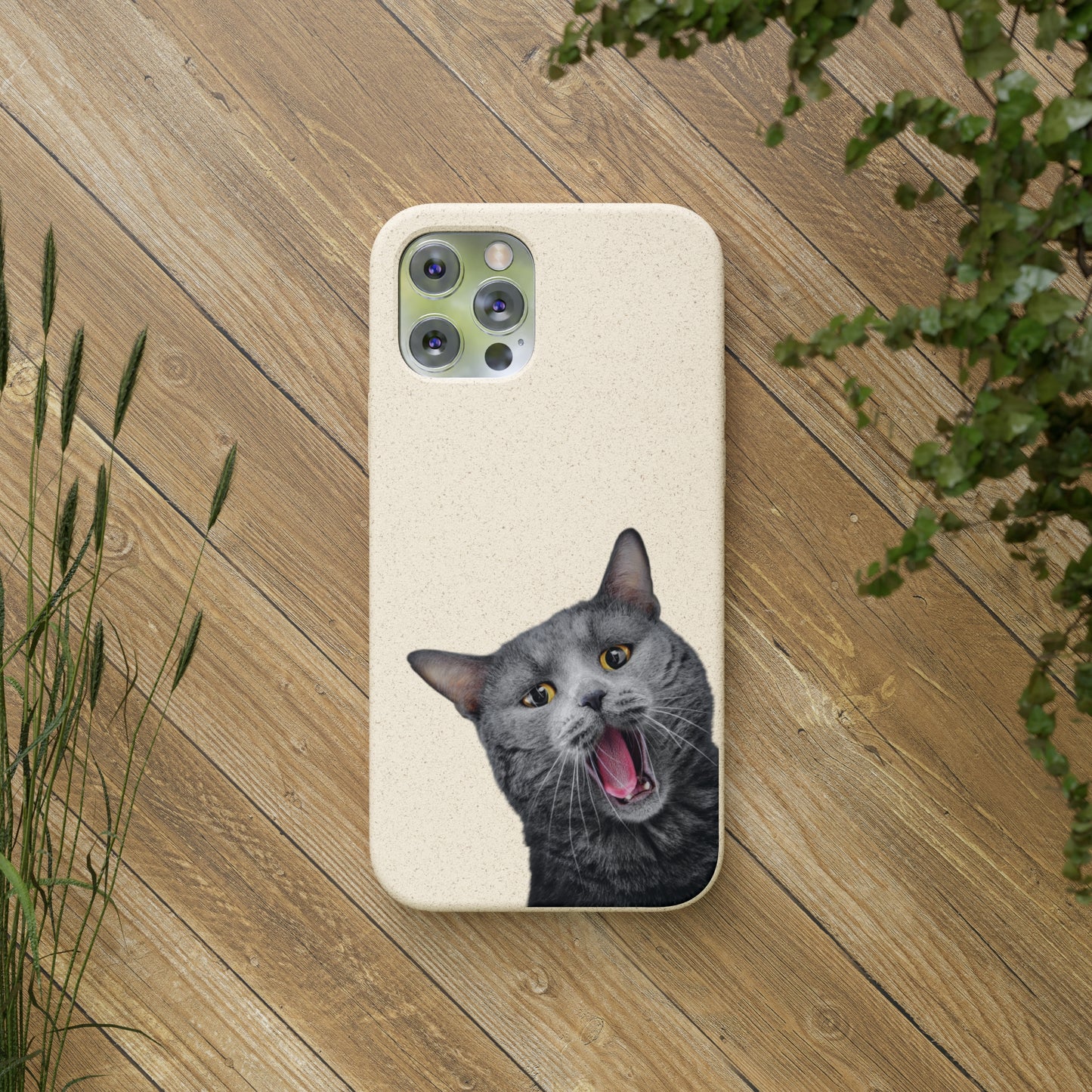 Biodegradable Cat Lover Phone Case – Eco-Friendly, Wireless Charging, Plant-Based Materials | Multiple Sizes Available