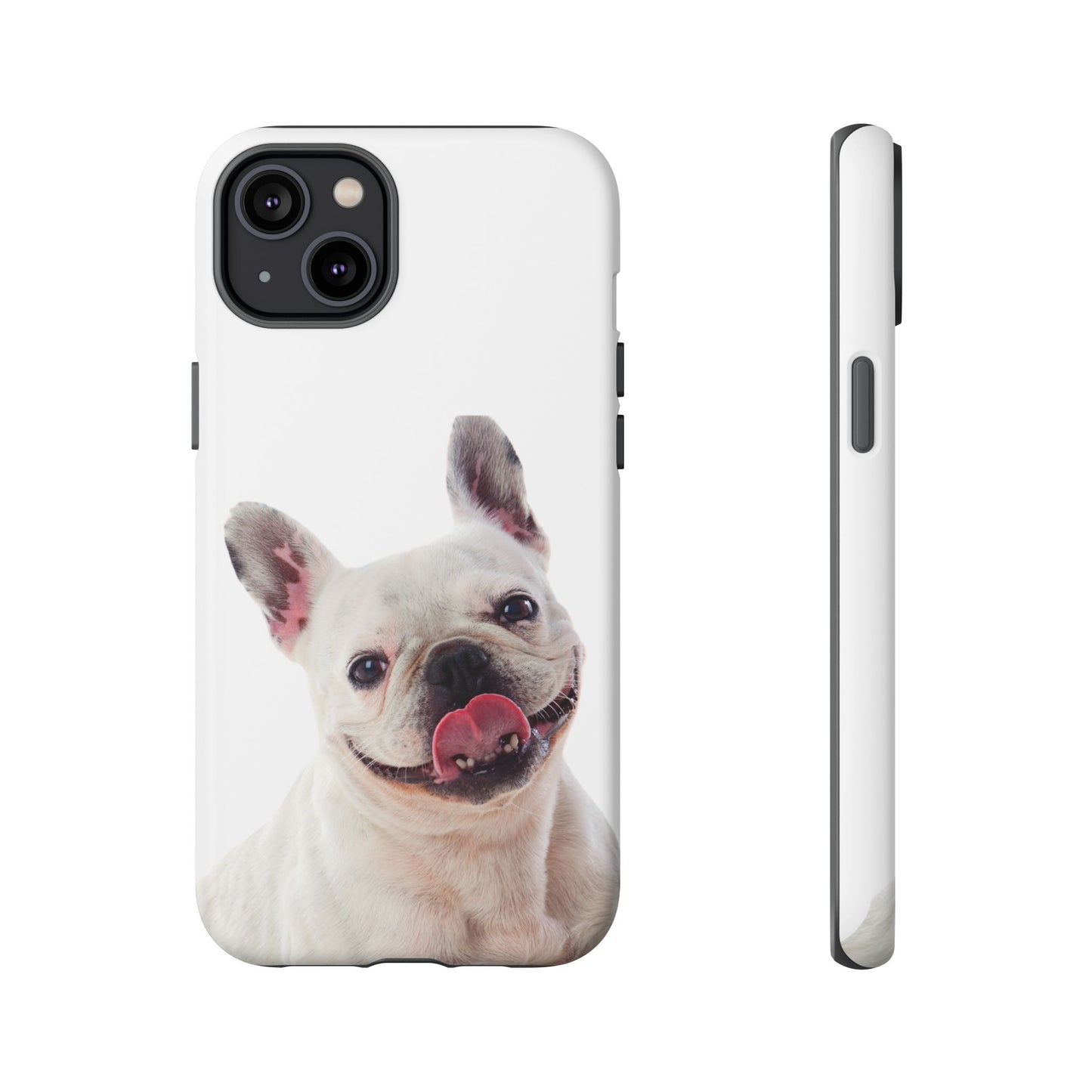 Adorable French Bulldog Protective Phone Case – Dual Layer, Wireless Charging Support | iPhone, Samsung, Google