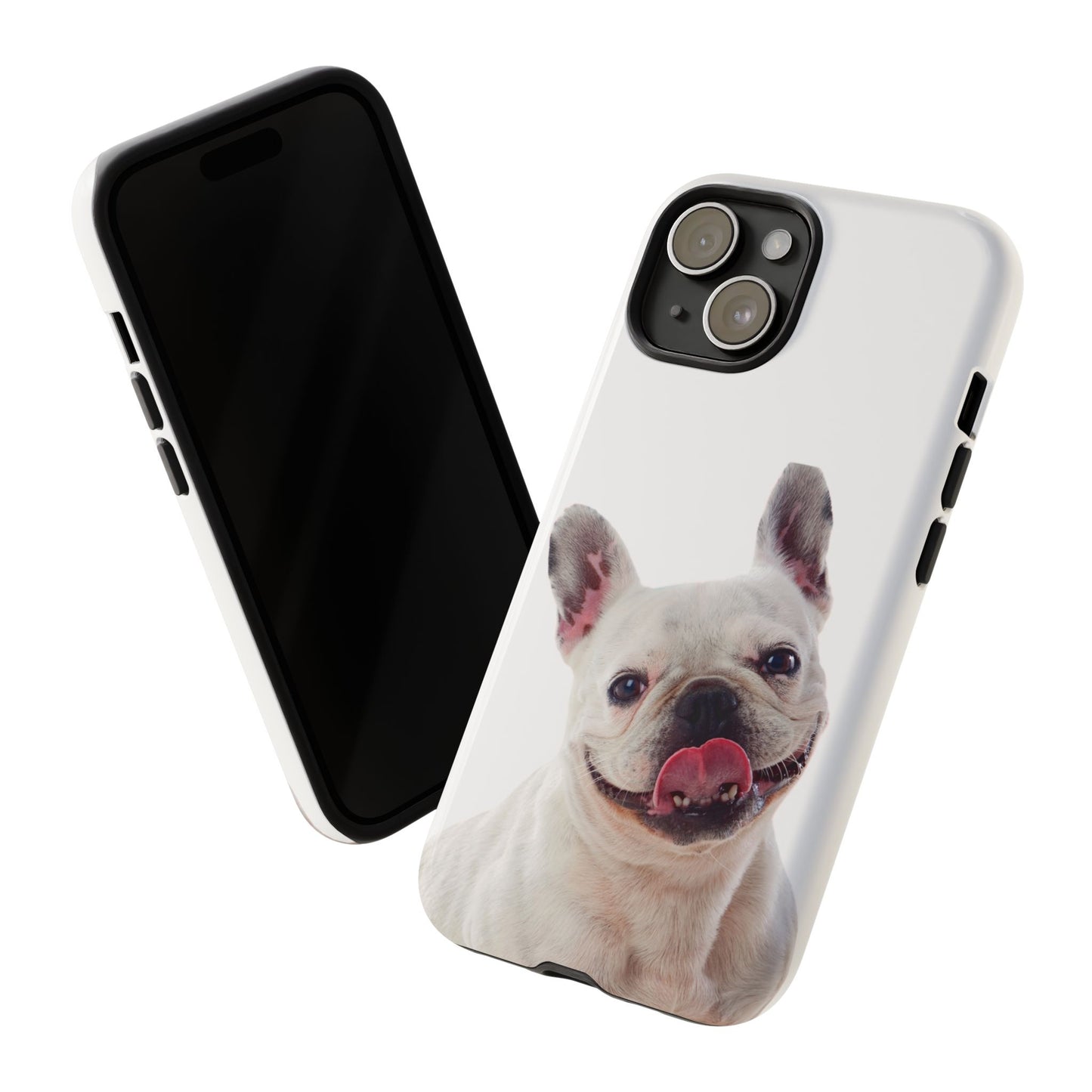 Adorable French Bulldog Protective Phone Case – Dual Layer, Wireless Charging Support | iPhone, Samsung, Google