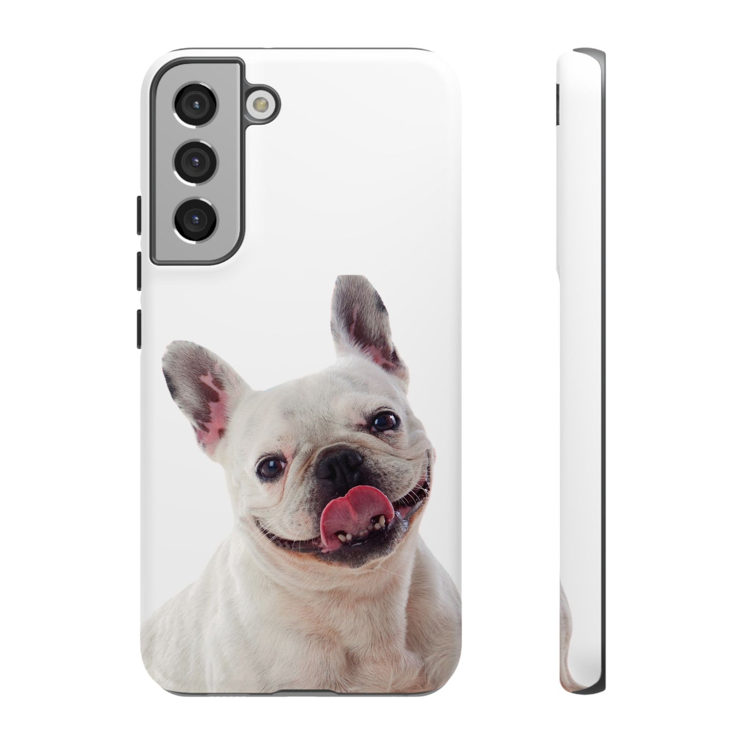 Adorable French Bulldog Protective Phone Case – Dual Layer, Wireless Charging Support | iPhone, Samsung, Google