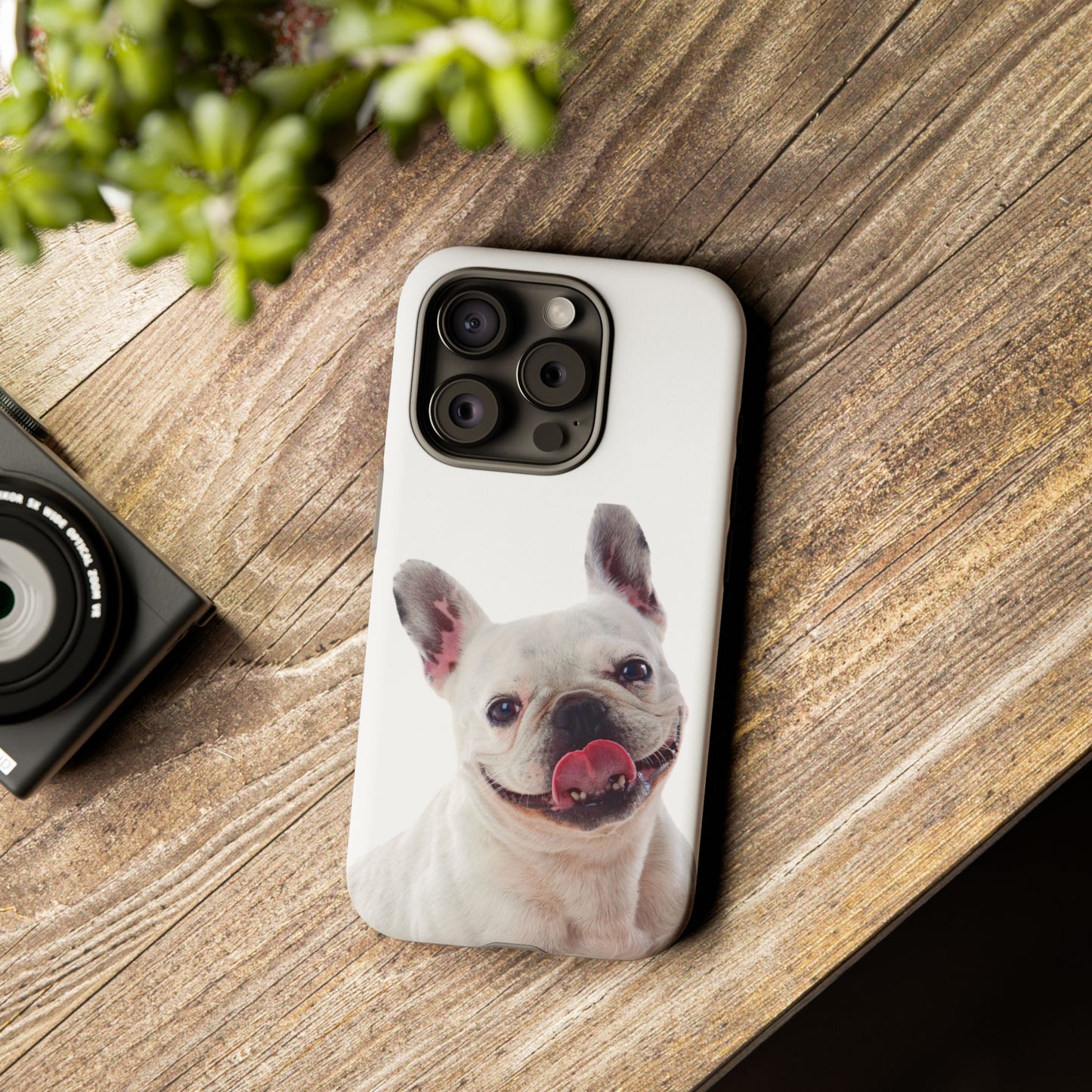 Adorable French Bulldog Protective Phone Case – Dual Layer, Wireless Charging Support | iPhone, Samsung, Google