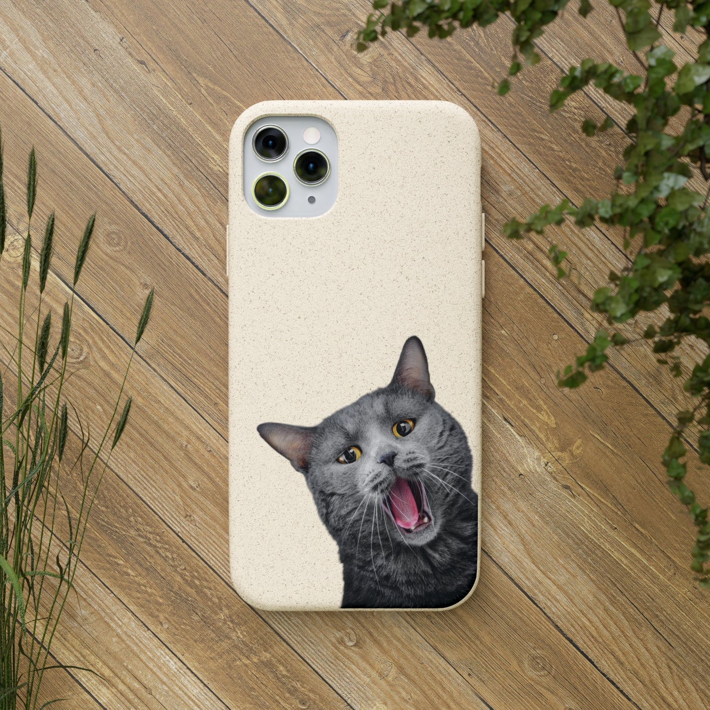 Biodegradable Cat Lover Phone Case – Eco-Friendly, Wireless Charging, Plant-Based Materials | Multiple Sizes Available