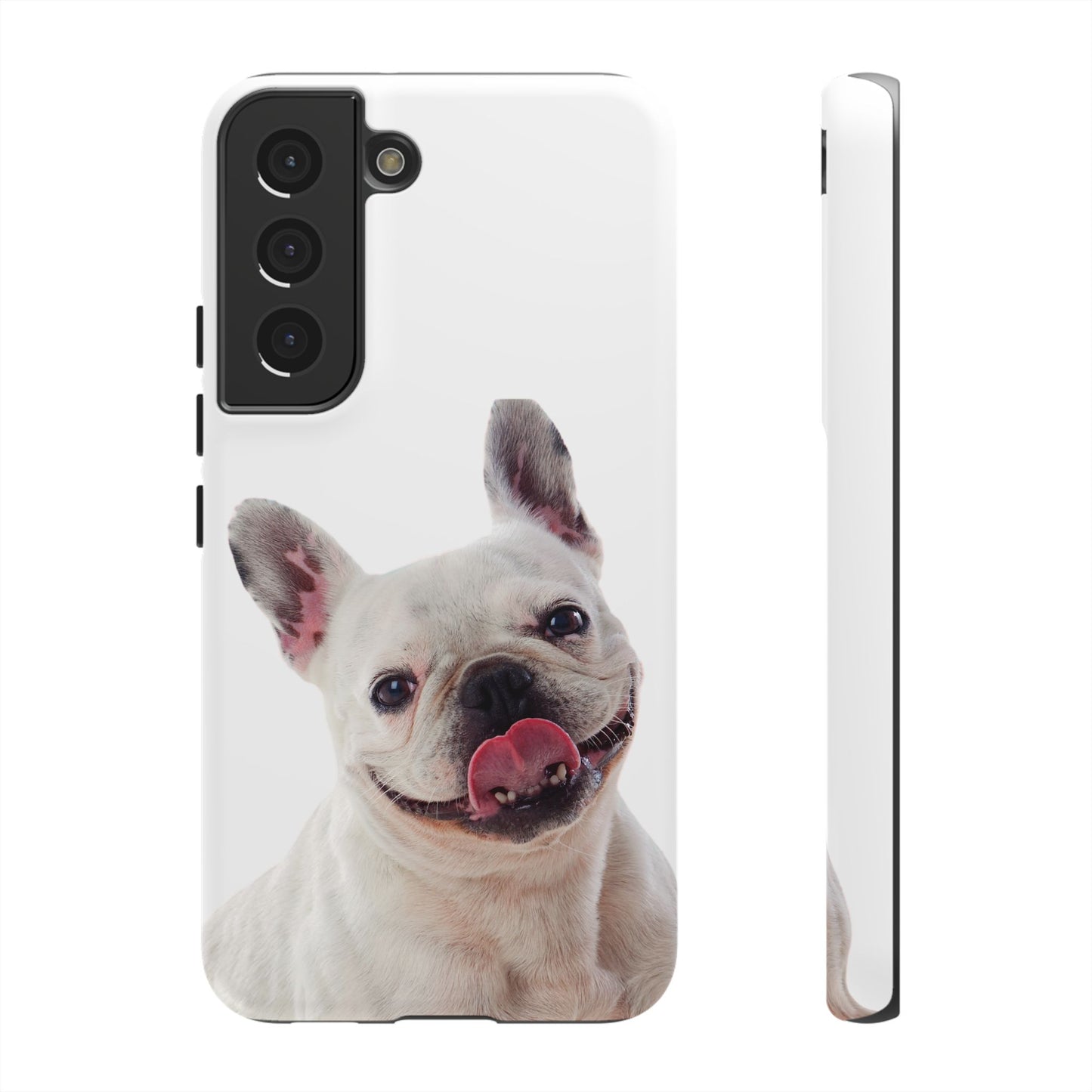 Adorable French Bulldog Protective Phone Case – Dual Layer, Wireless Charging Support | iPhone, Samsung, Google