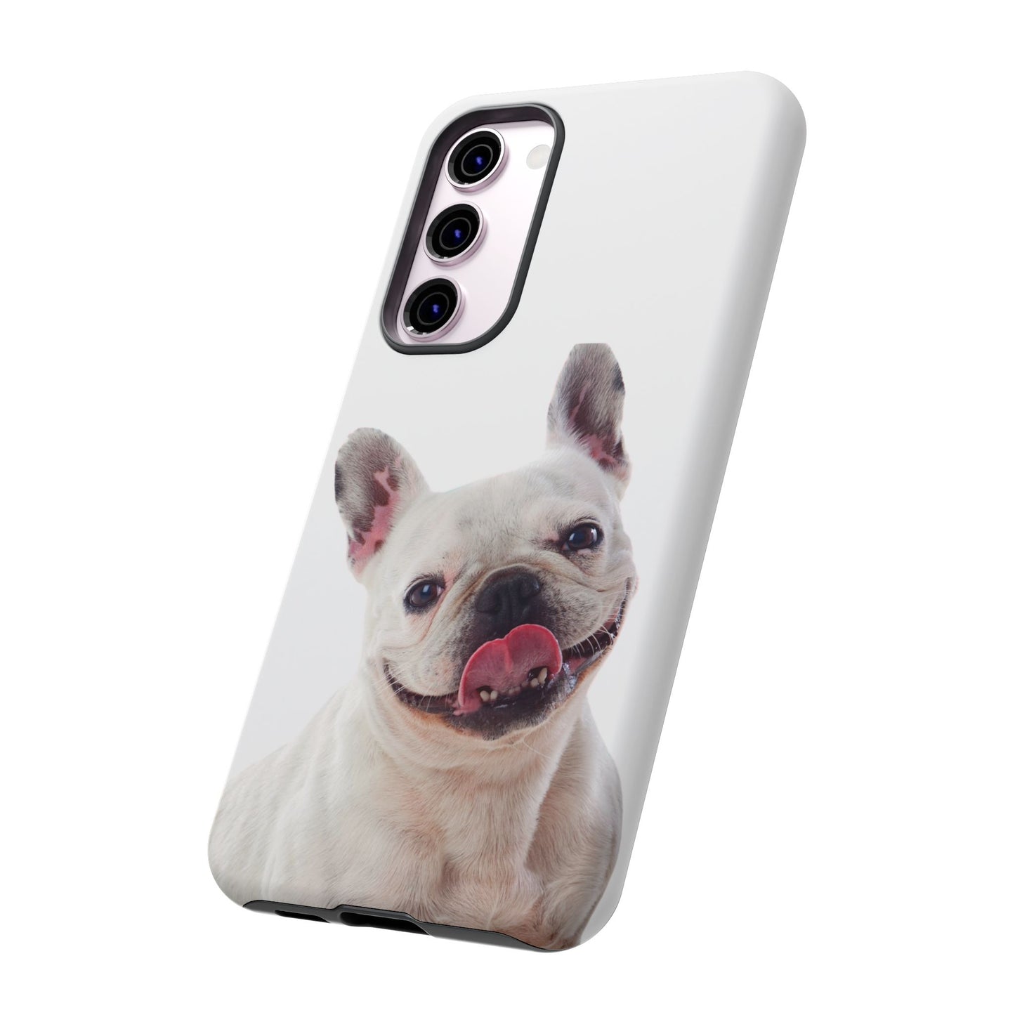 Adorable French Bulldog Protective Phone Case – Dual Layer, Wireless Charging Support | iPhone, Samsung, Google