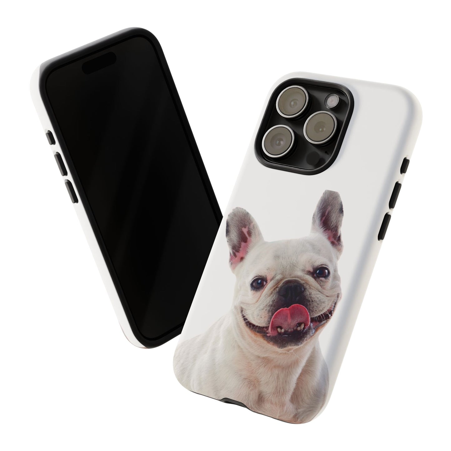 Adorable French Bulldog Protective Phone Case – Dual Layer, Wireless Charging Support | iPhone, Samsung, Google